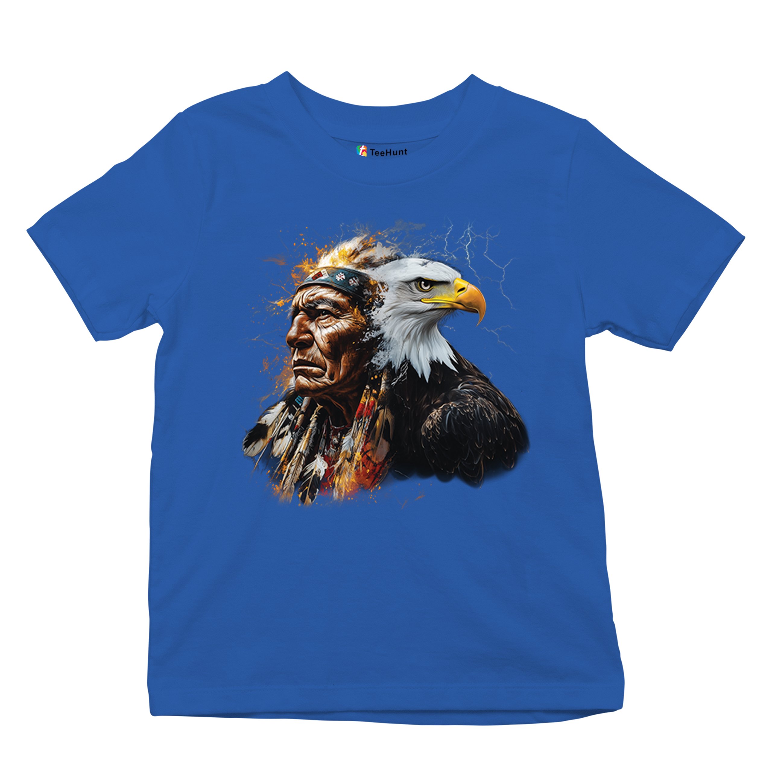Native American Eagle Chief Youth T-shirt Spirit Warrior Nature Totem USA Kids - Picture 41 of 50
