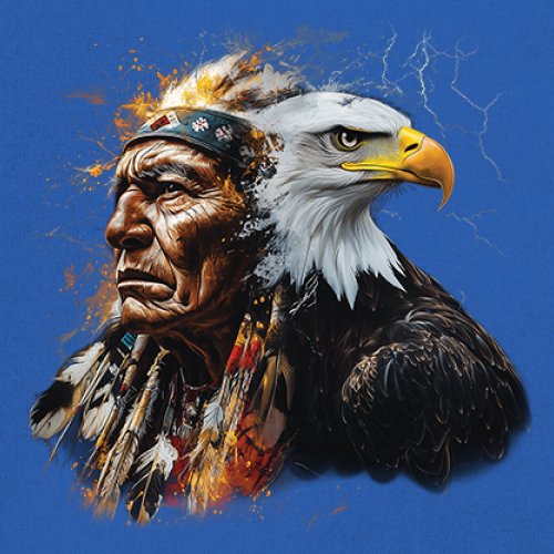 Native American Eagle Chief Youth T-shirt Spirit Warrior Nature Totem USA Kids - Picture 39 of 50