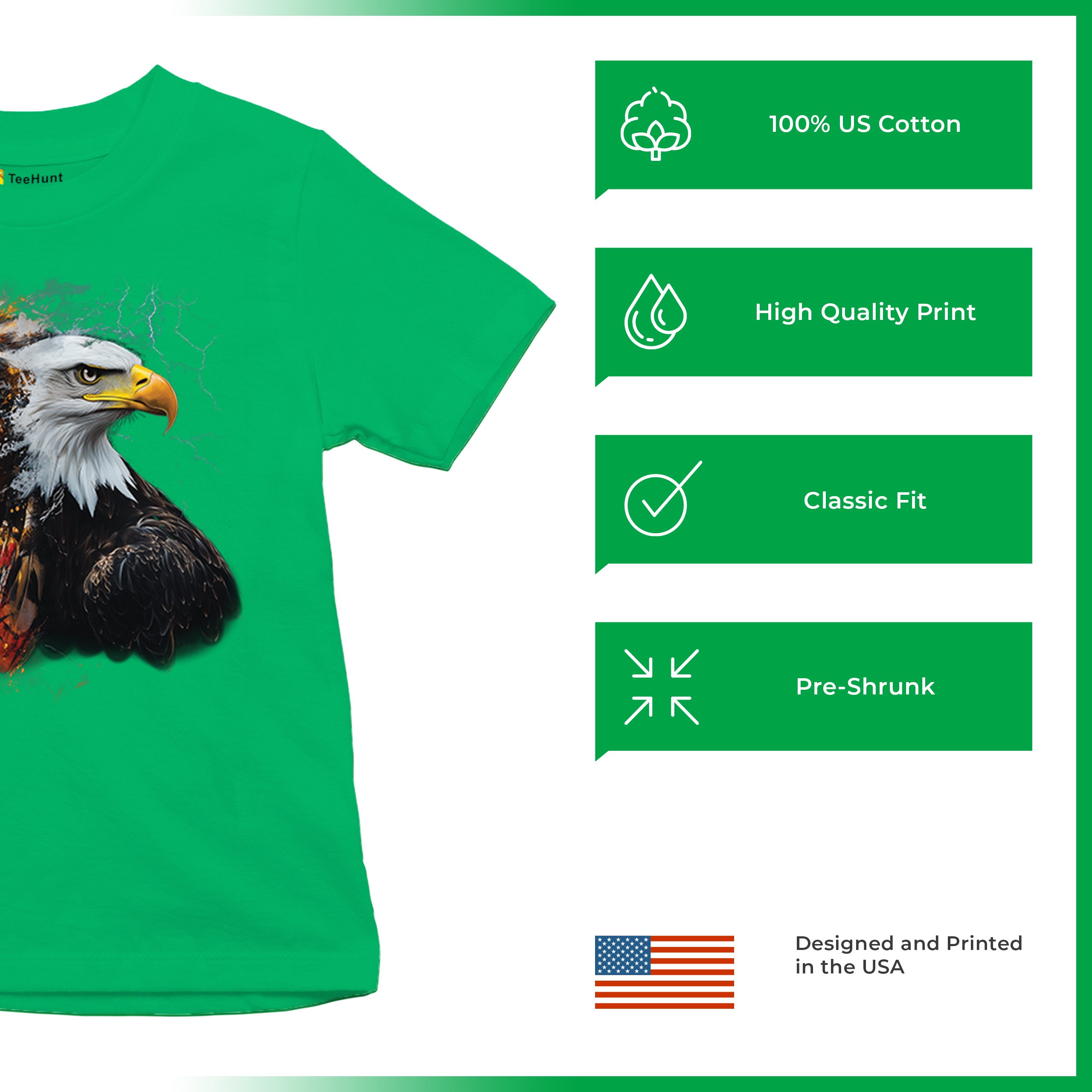 Native American Eagle Chief Youth T-shirt Spirit Warrior Nature Totem USA Kids - Picture 35 of 50