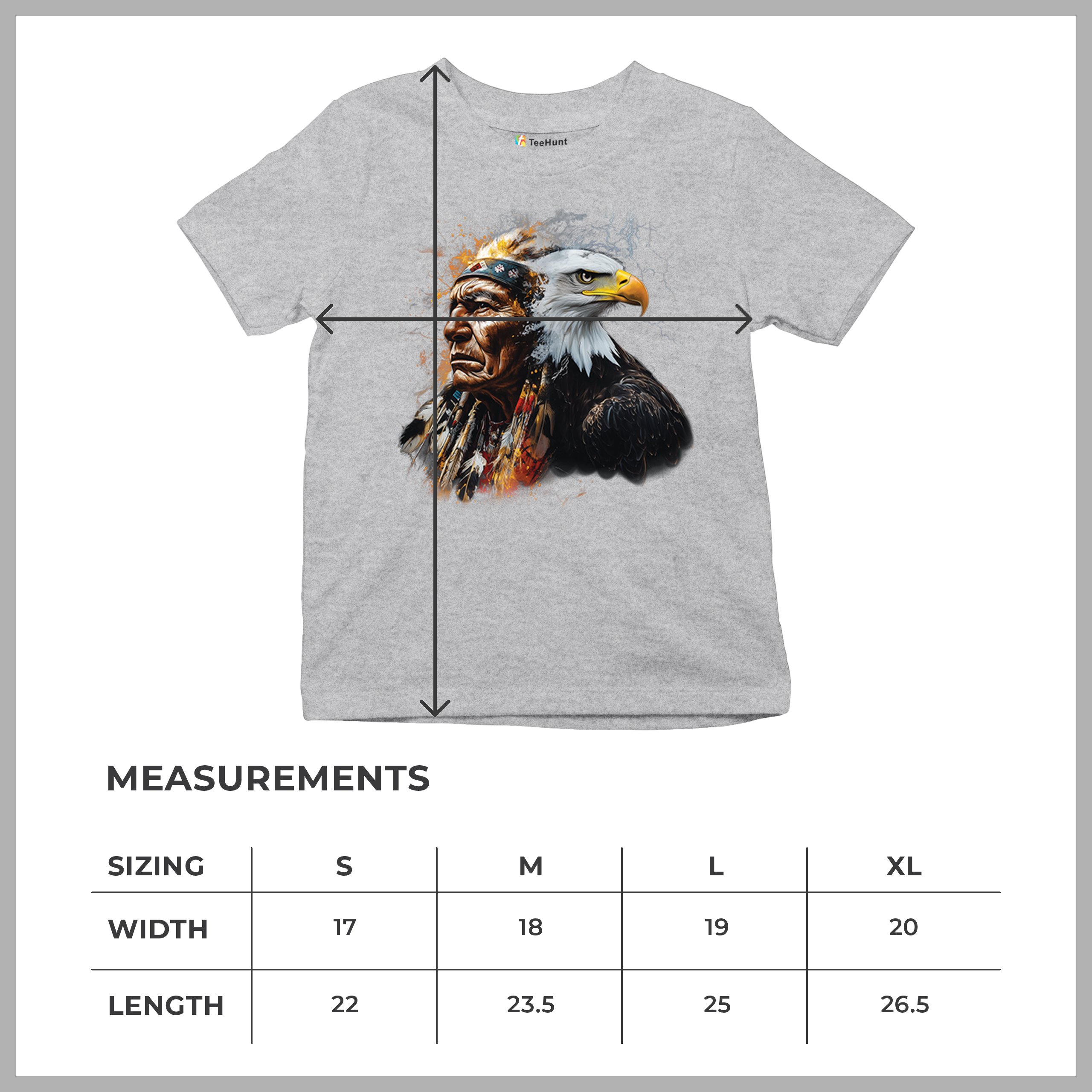 Native American Eagle Chief Youth T-shirt Spirit Warrior Nature Totem USA Kids - Picture 15 of 50