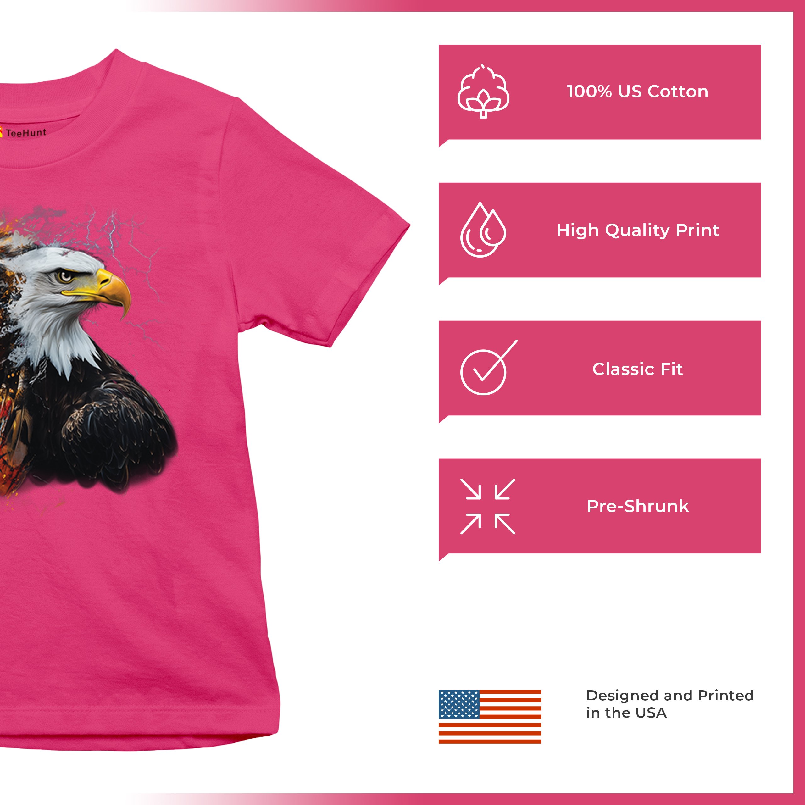 Native American Eagle Chief Youth T-shirt Spirit Warrior Nature Totem USA Kids - Picture 49 of 50