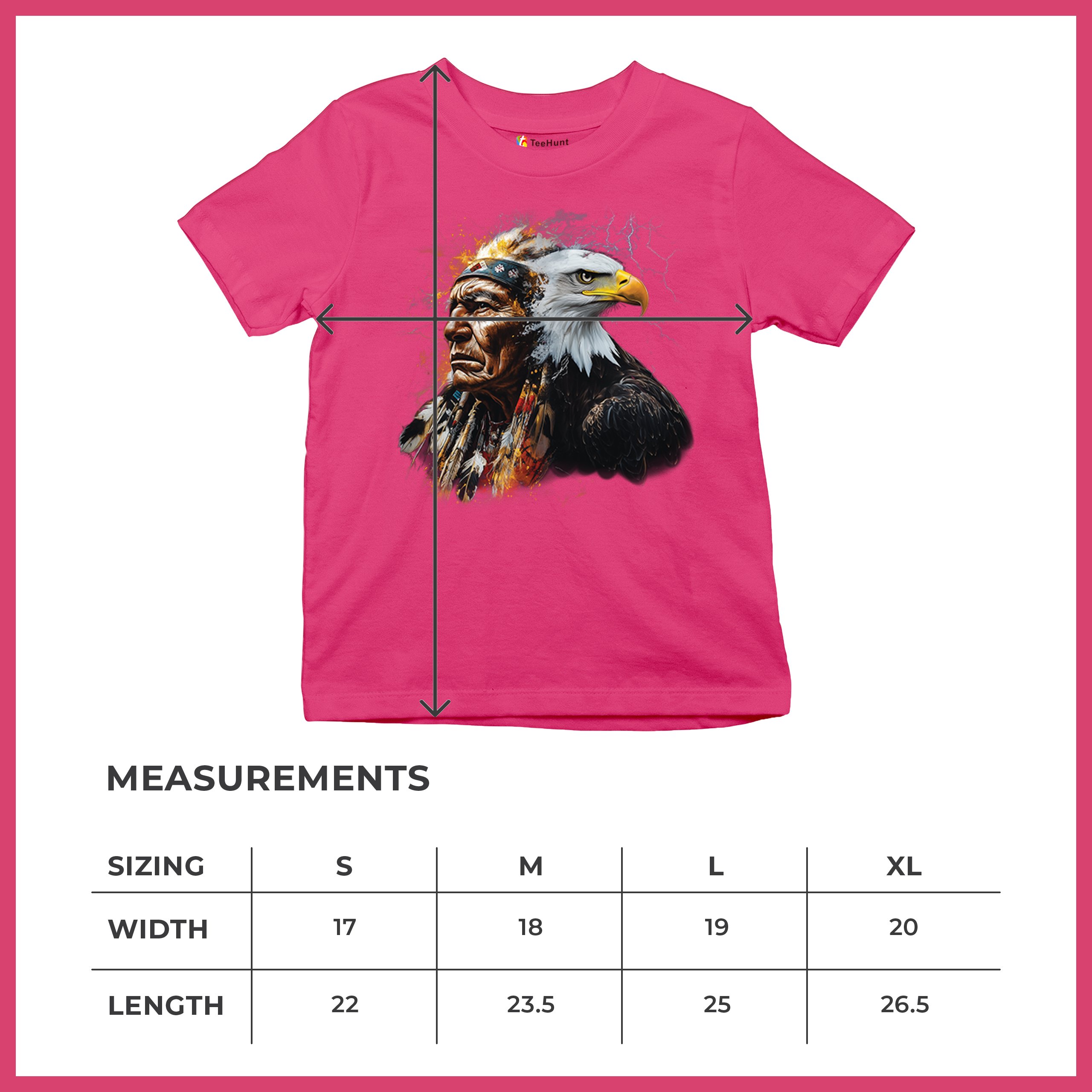 Native American Eagle Chief Youth T-shirt Spirit Warrior Nature Totem USA Kids - Picture 50 of 50