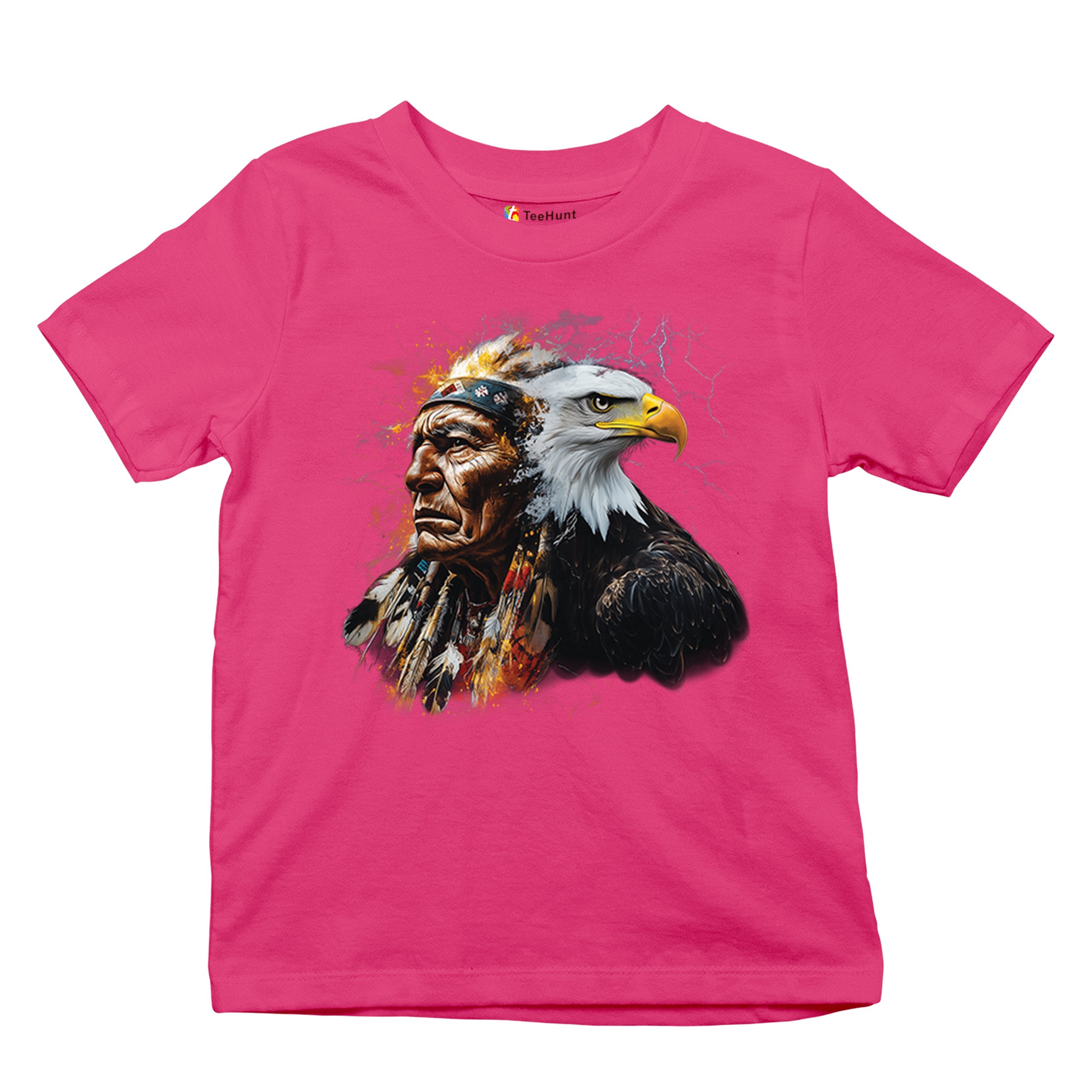 Native American Eagle Chief Youth T-shirt Spirit Warrior Nature Totem USA Kids - Picture 48 of 50