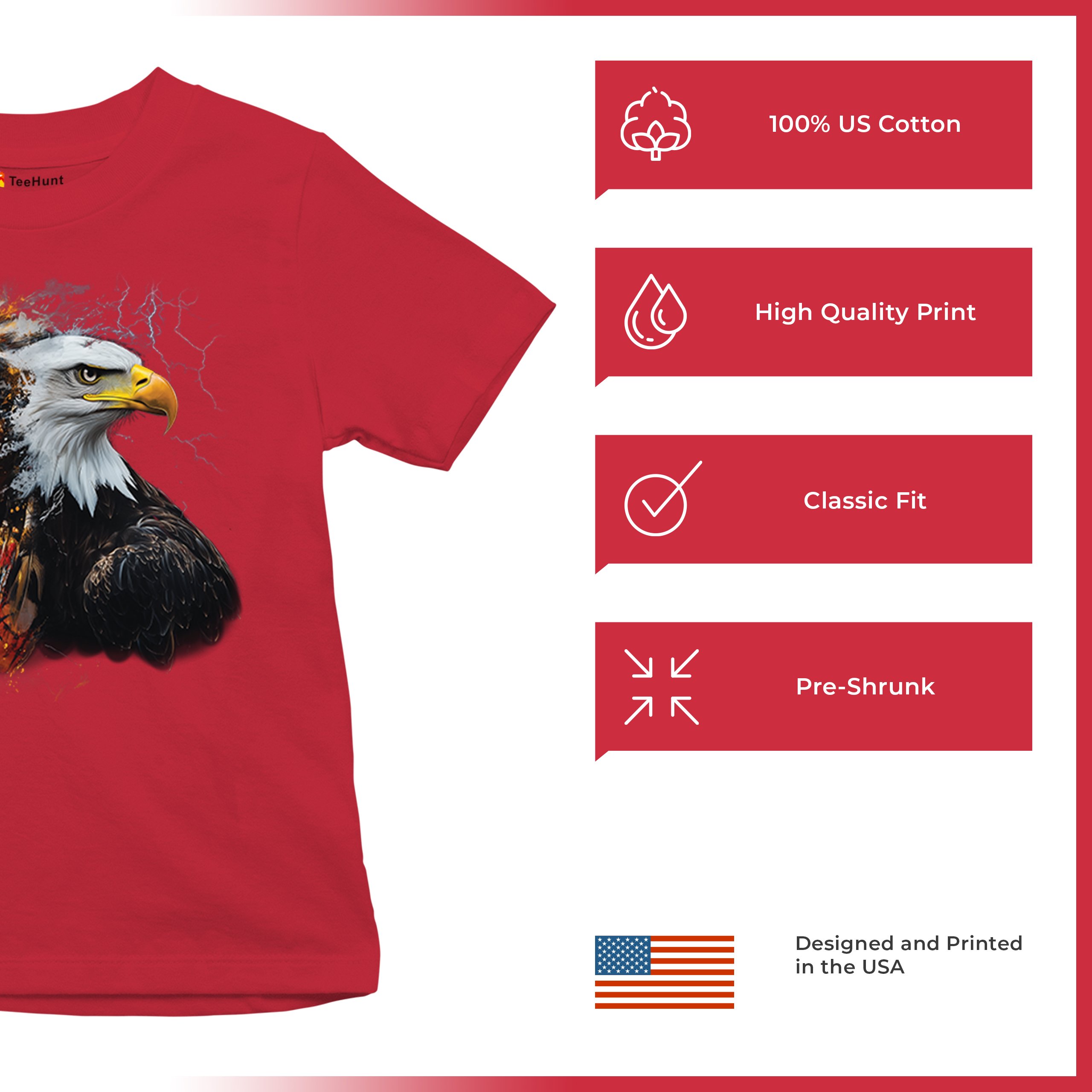 Native American Eagle Chief Youth T-shirt Spirit Warrior Nature Totem USA Kids - Picture 21 of 50