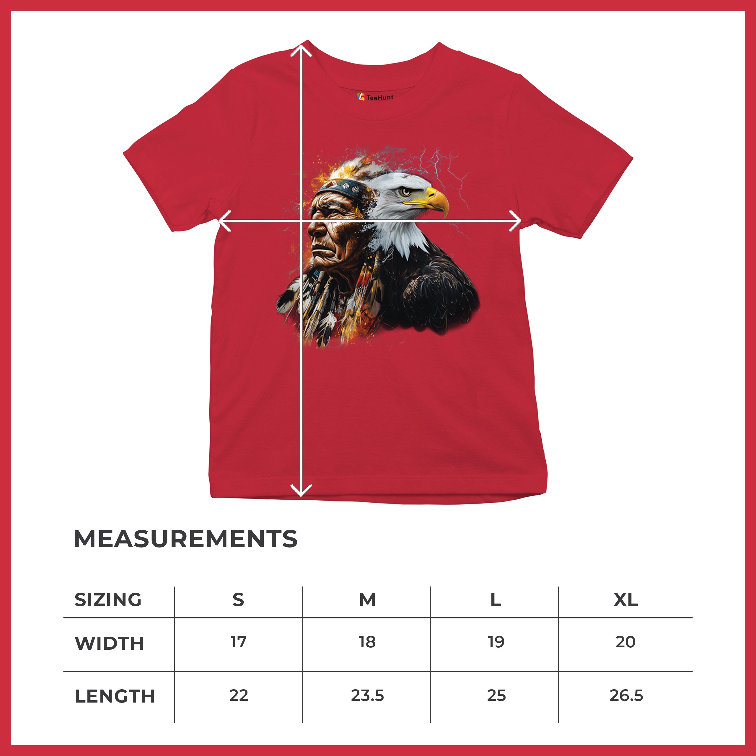 Native American Eagle Chief Youth T-shirt Spirit Warrior Nature Totem USA Kids - Picture 22 of 50