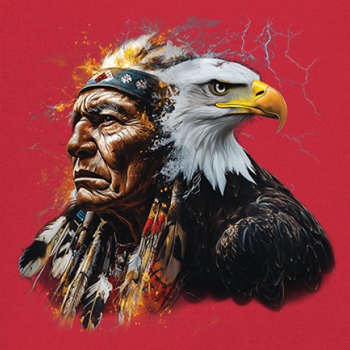 Native American Eagle Chief Youth T-shirt Spirit Warrior Nature Totem USA Kids - Picture 18 of 50