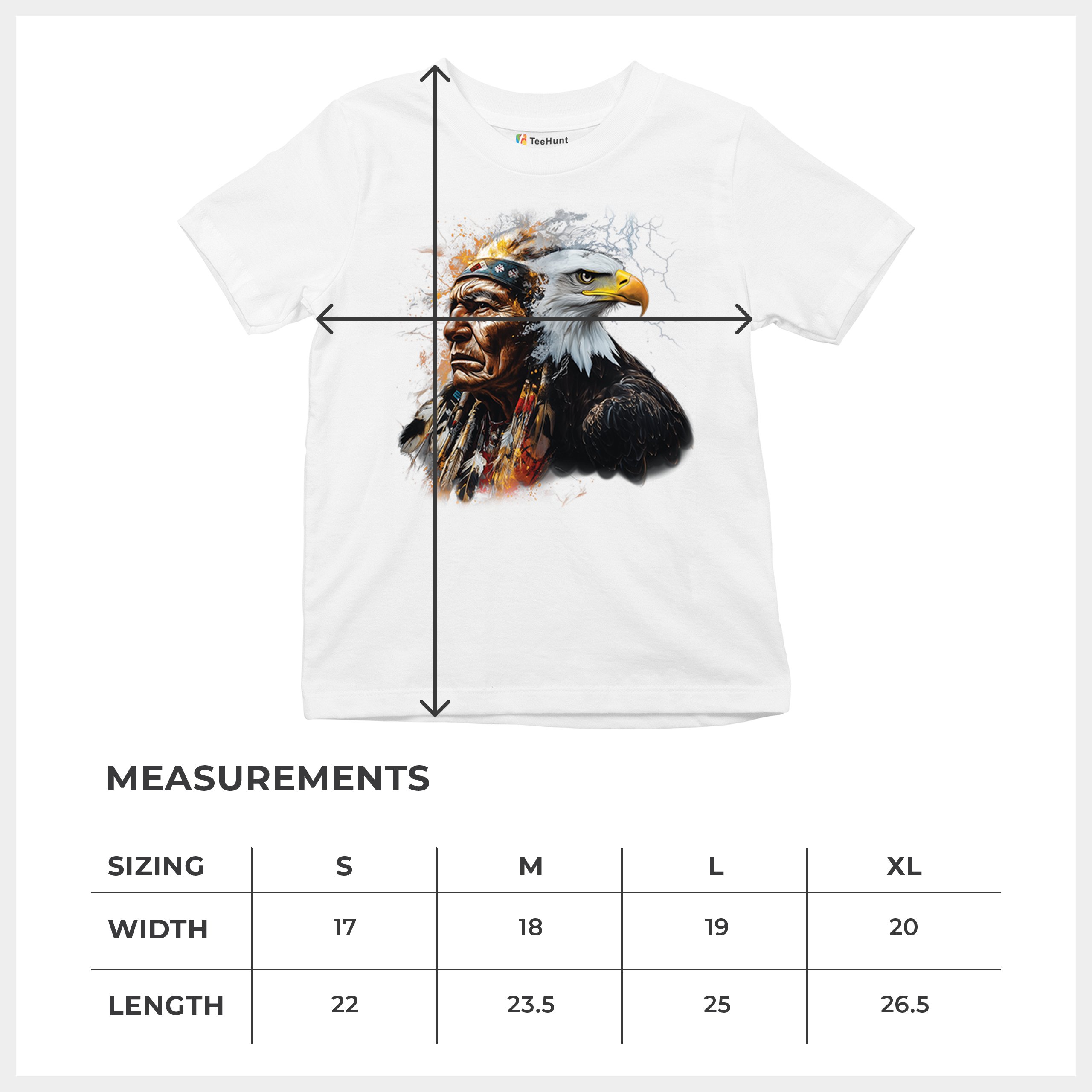 Native American Eagle Chief Youth T-shirt Spirit Warrior Nature Totem USA Kids - Picture 29 of 50