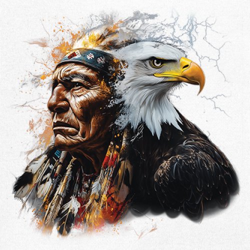 Native American Eagle Chief Youth T-shirt Spirit Warrior Nature Totem USA Kids - Picture 25 of 50