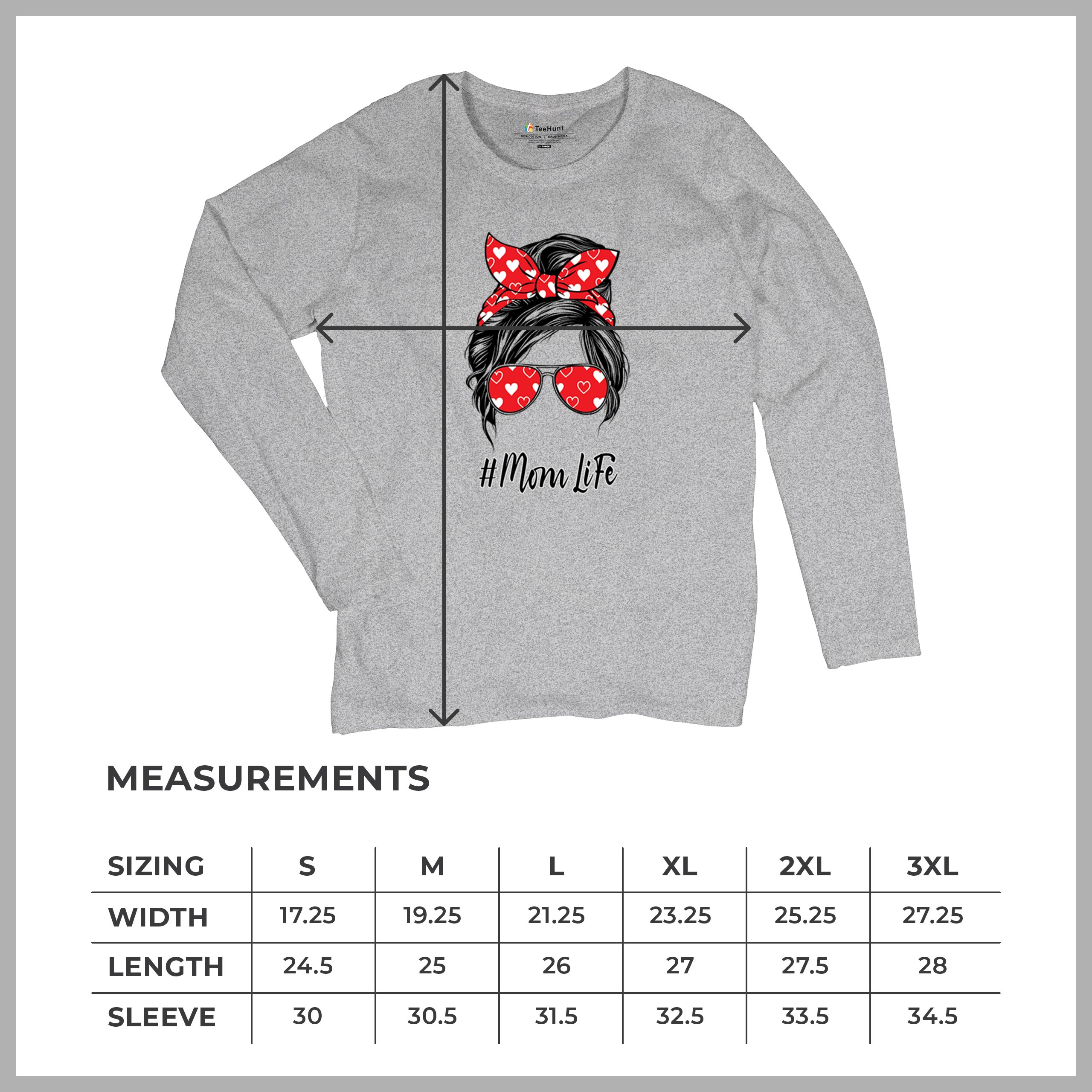 Mom Life Messy Bun Women's Long Sleeve T-shirt Motherhood Parenting Mother Mama - Picture 15 of 36