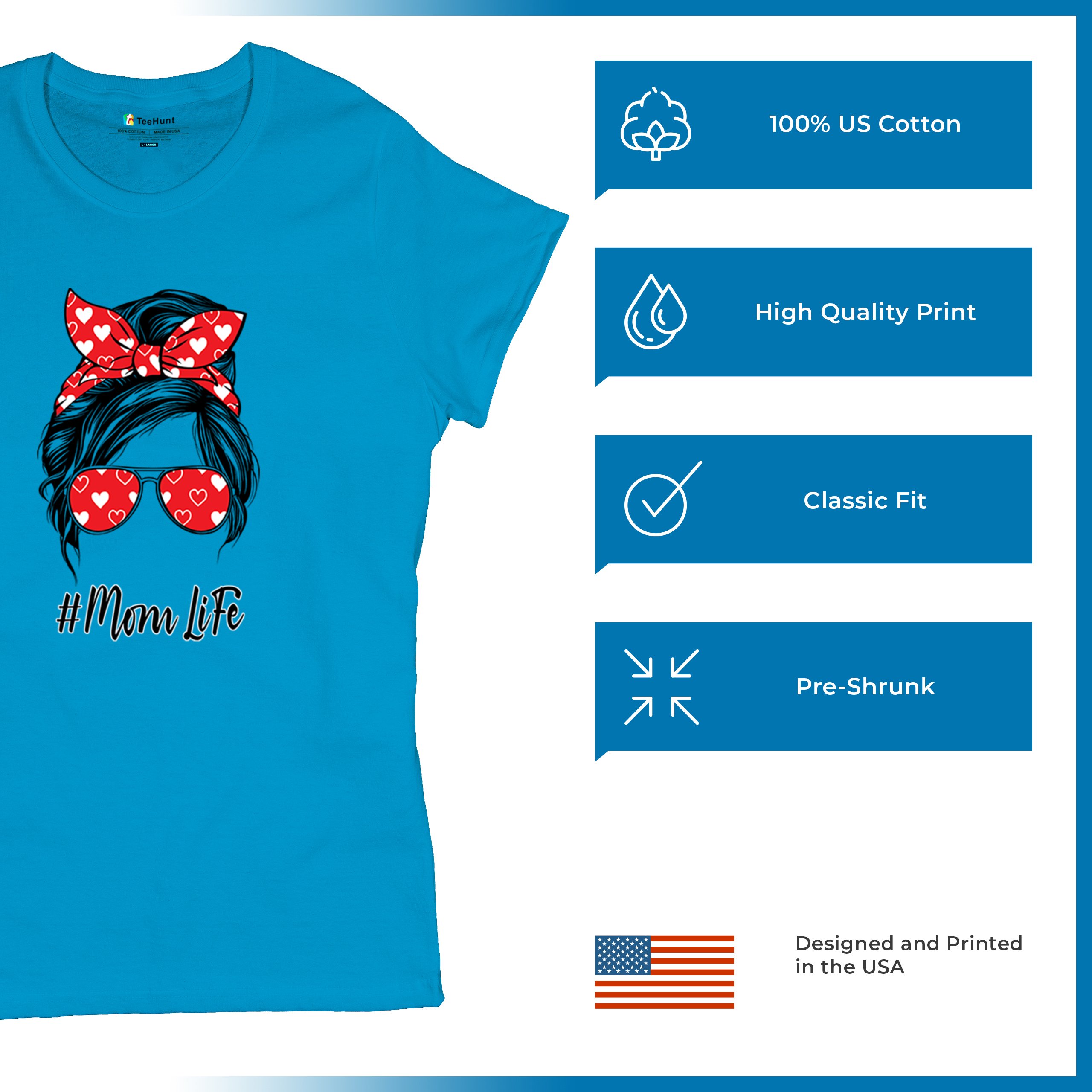 Mom Life Messy Bun T-Shirt Motherhood Parenting Mother's Day Mama Women's Tee - Picture 35 of 43
