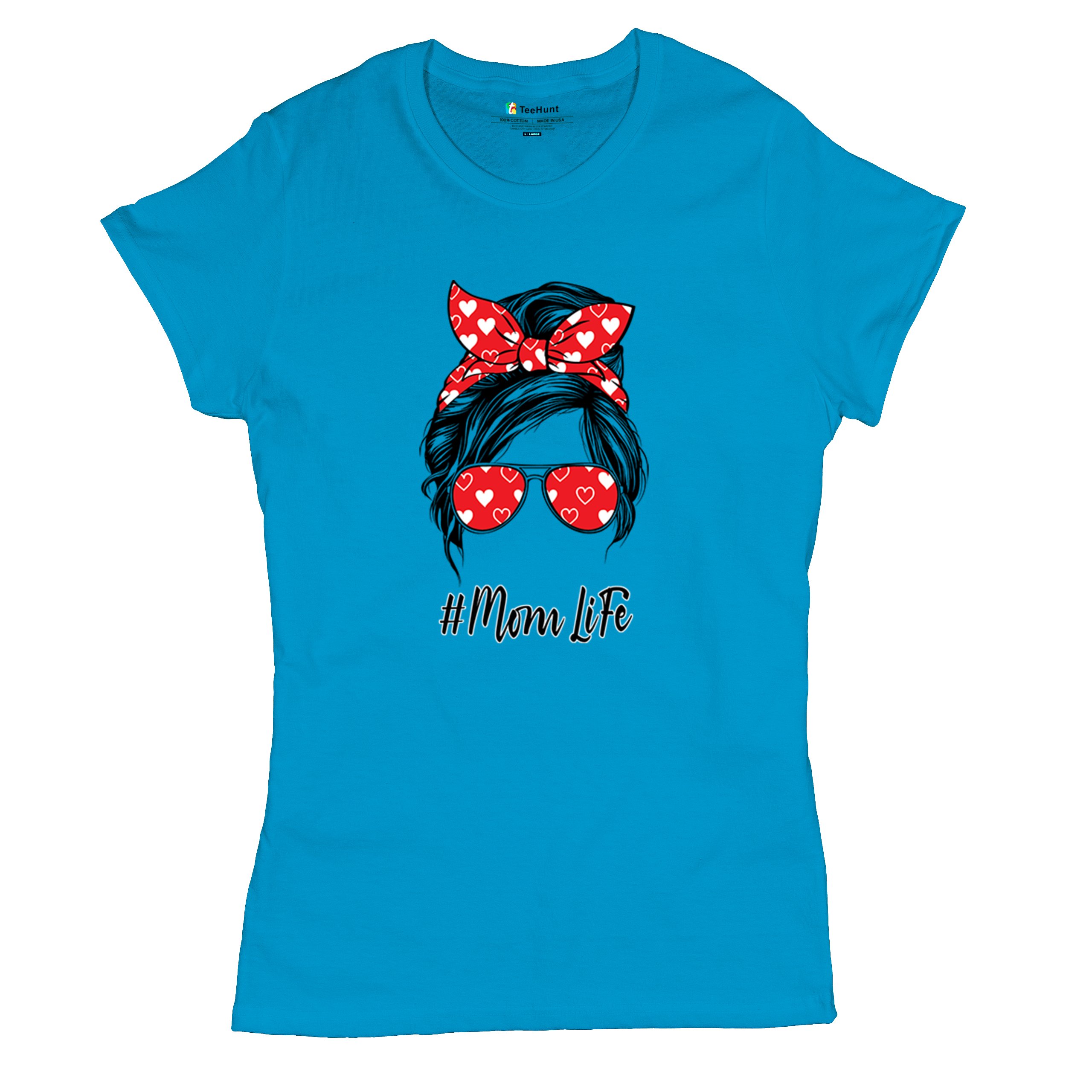 Mom Life Messy Bun T-Shirt Motherhood Parenting Mother's Day Mama Women's Tee - Picture 34 of 43