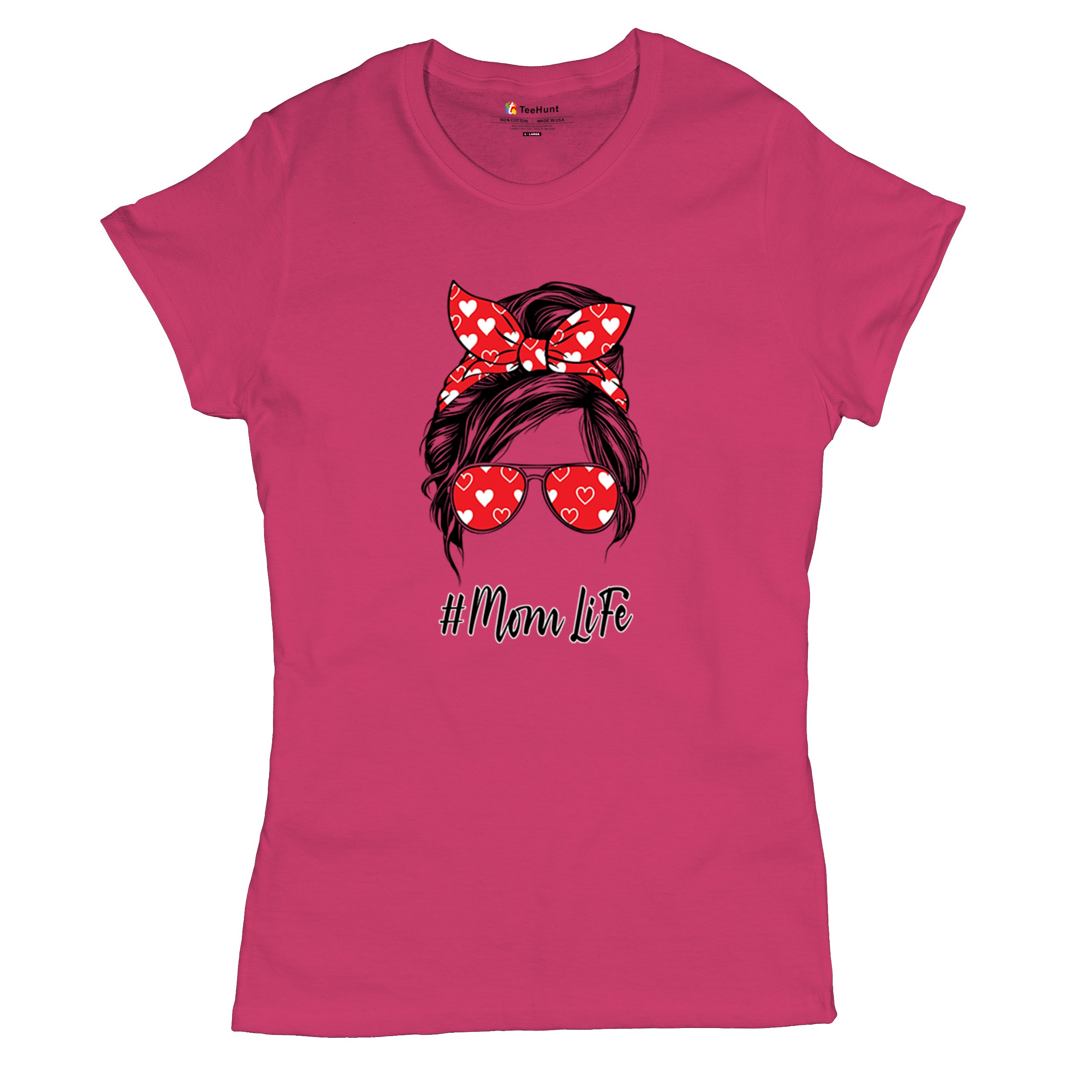 Mom Life Messy Bun T-Shirt Motherhood Parenting Mother's Day Mama Women's Tee - Picture 41 of 43