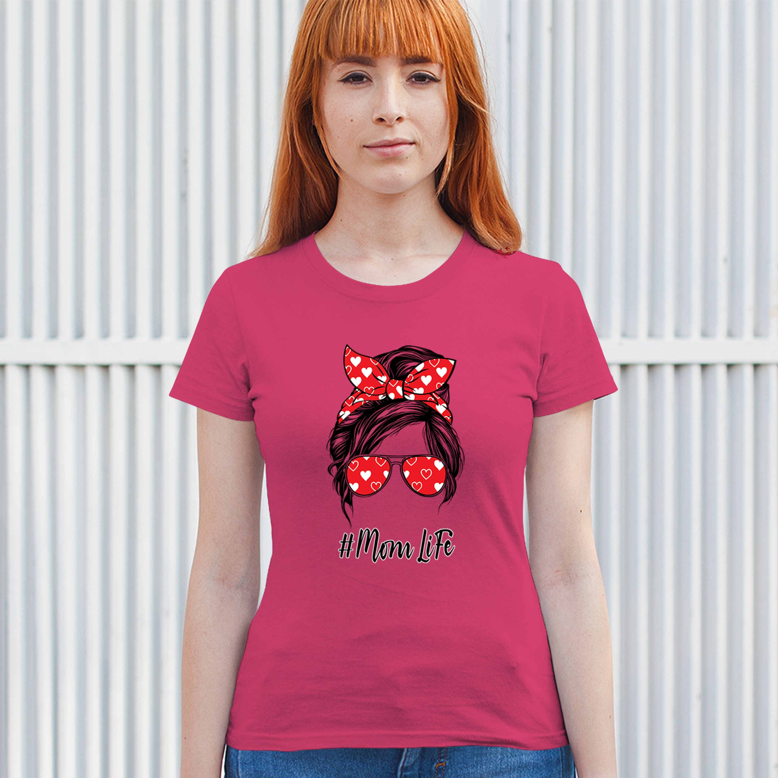 Mom Life Messy Bun T-Shirt Motherhood Parenting Mother's Day Mama Women's Tee - Picture 40 of 43