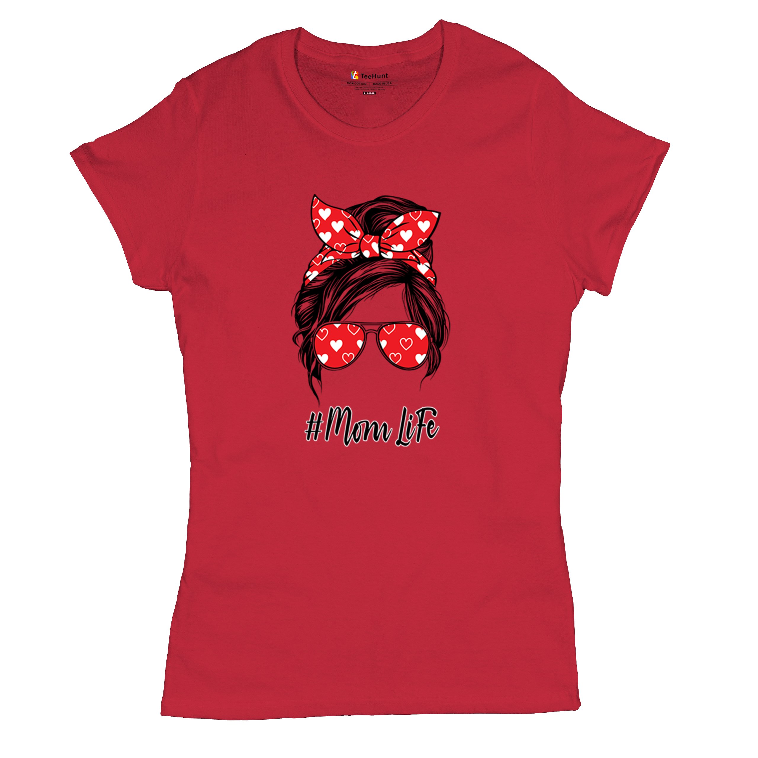 Mom Life Messy Bun T-Shirt Motherhood Parenting Mother's Day Mama Women's Tee - Picture 20 of 43
