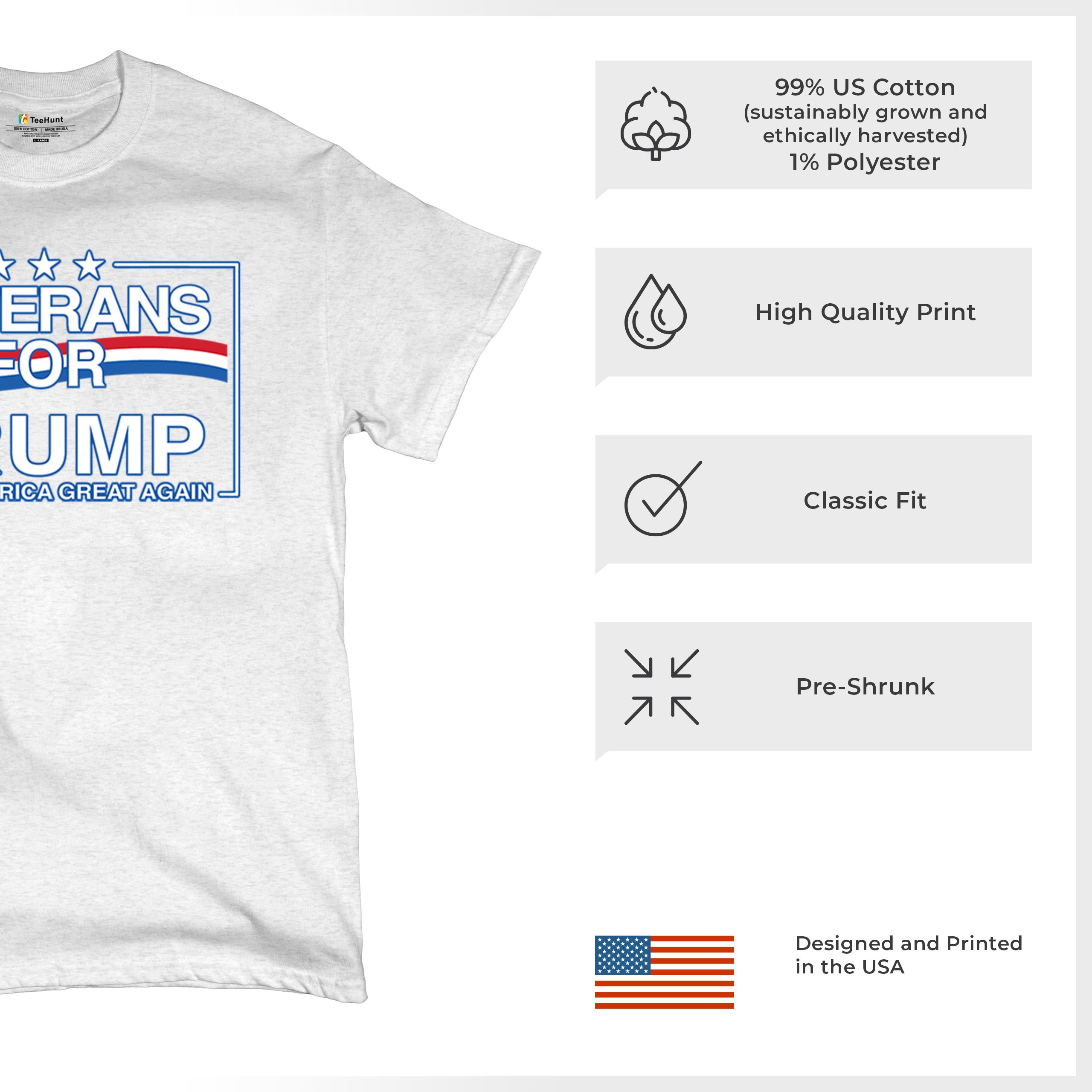 Veterans for Trump Make America Great Again T-shirt MAGA Vote Red Men's Tee - Picture 70 of 113