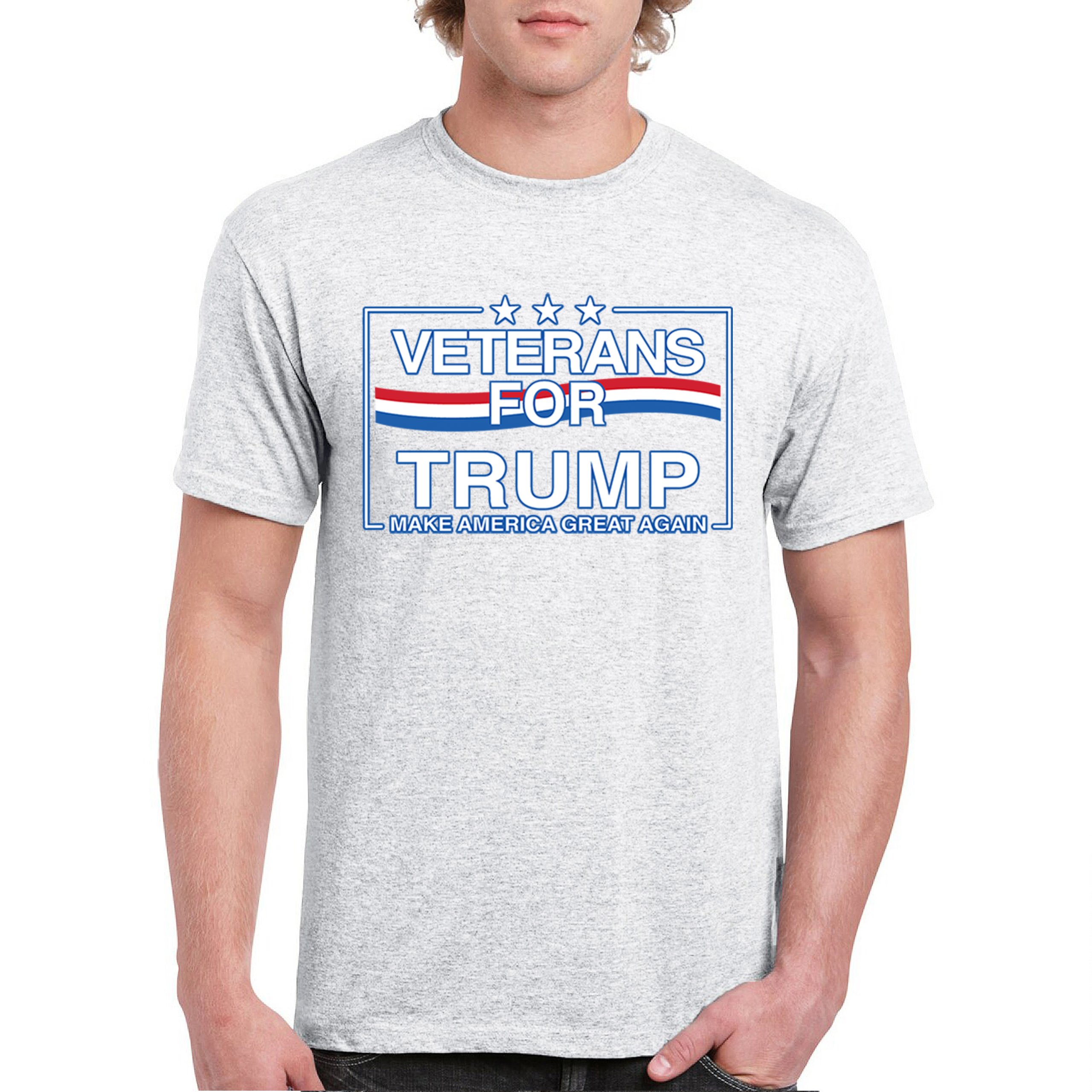 Veterans for Trump Make America Great Again T-shirt MAGA Vote Red Men's Tee - Picture 65 of 113