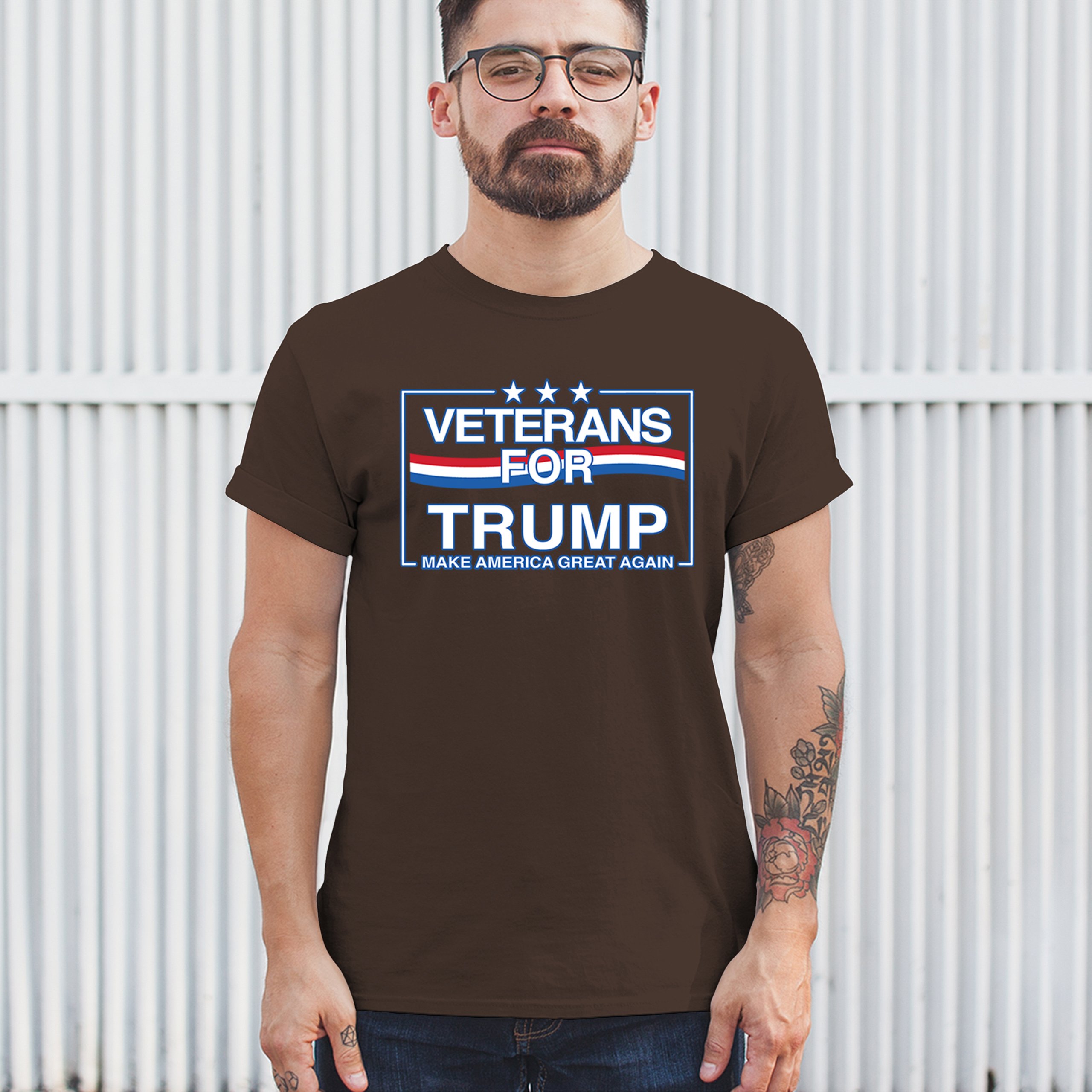 Veterans for Trump Make America Great Again T-shirt MAGA Vote Red Men's Tee - Picture 75 of 113