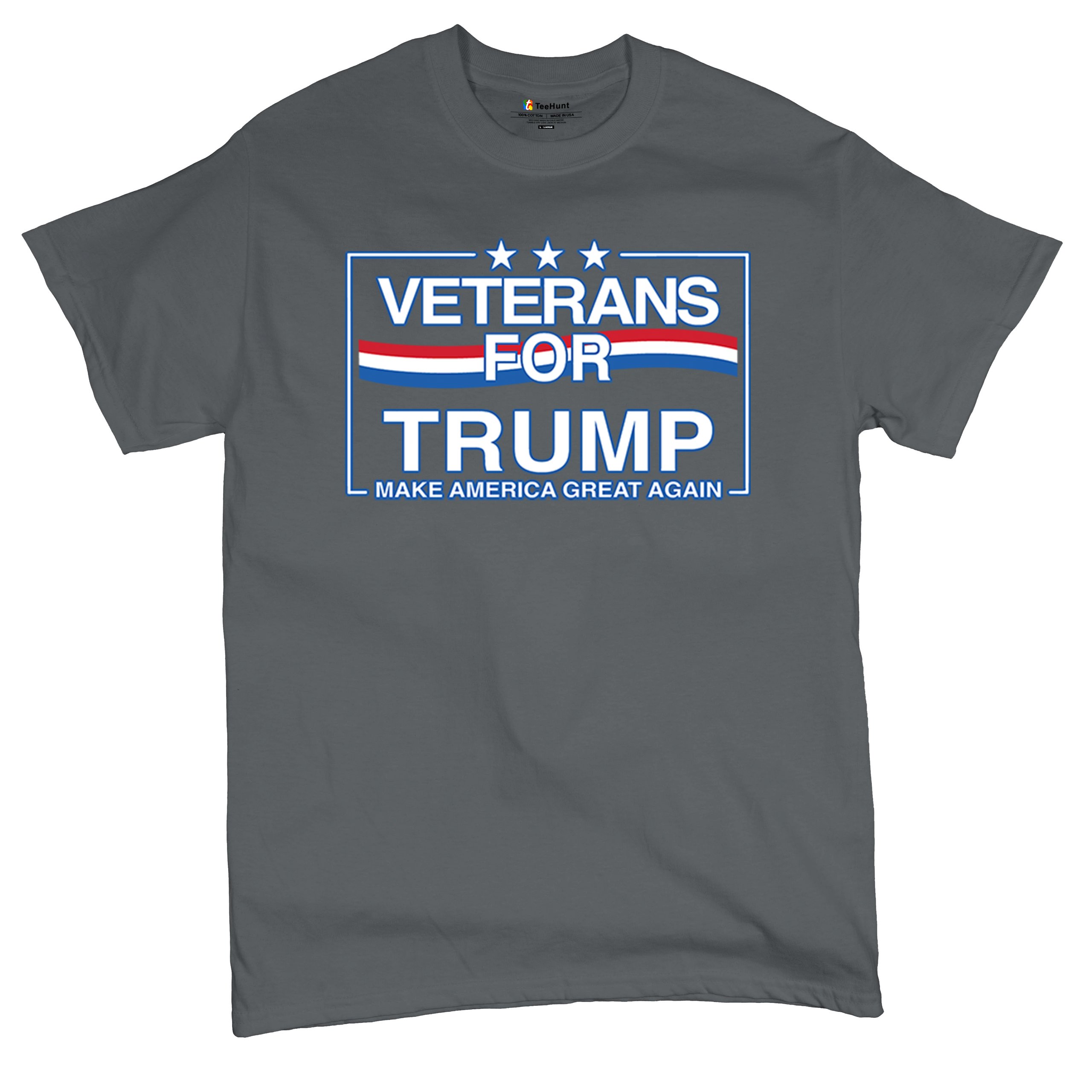 Veterans for Trump Make America Great Again T-shirt MAGA Vote Red Men's Tee - Picture 83 of 113