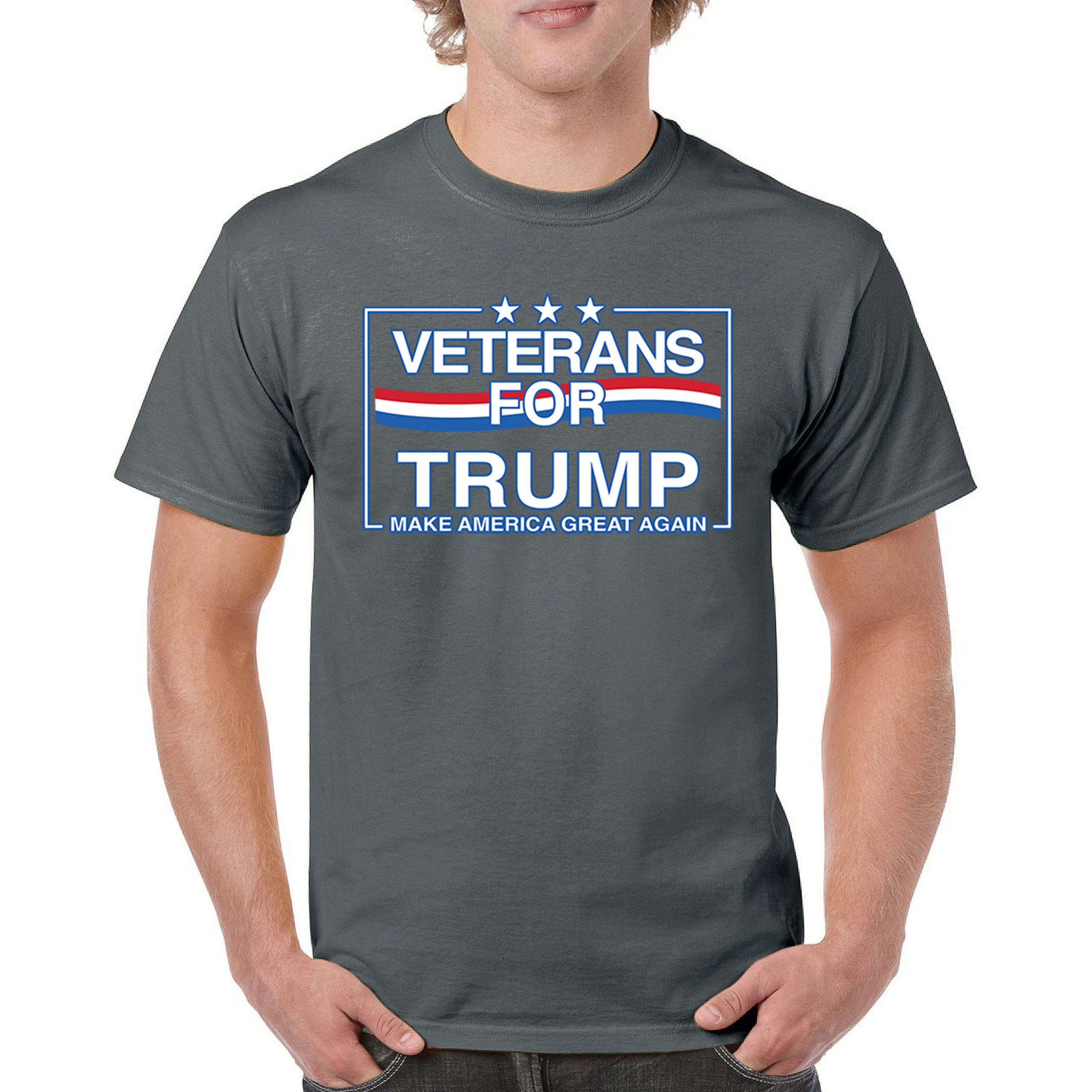 Veterans for Trump Make America Great Again T-shirt MAGA Vote Red Men's Tee - Picture 79 of 113