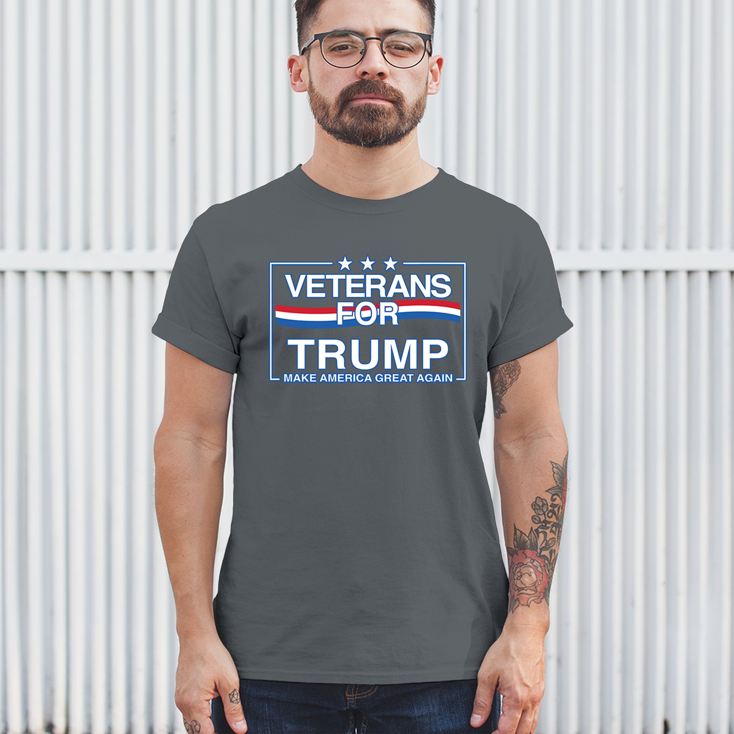 Veterans for Trump Make America Great Again T-shirt MAGA Vote Red Men's Tee - Picture 82 of 113