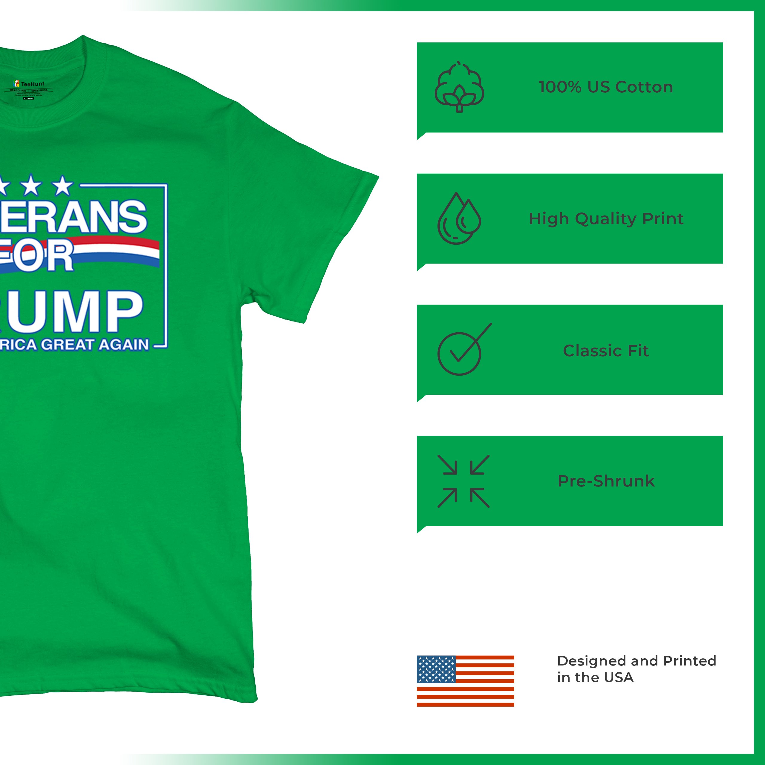 Veterans for Trump Make America Great Again T-shirt MAGA Vote Red Men's Tee - Picture 63 of 113