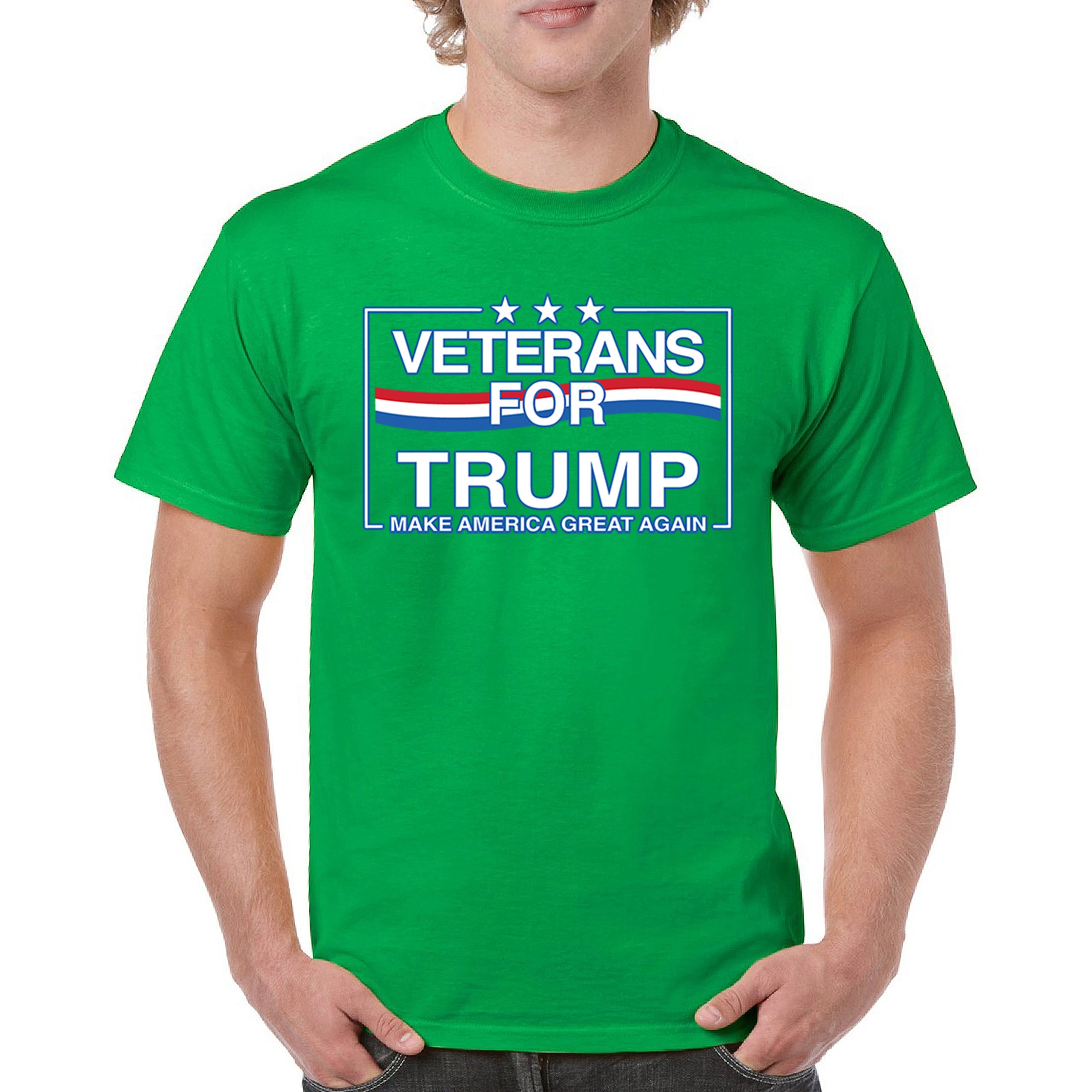 Veterans for Trump Make America Great Again T-shirt MAGA Vote Red Men's Tee - Picture 58 of 113