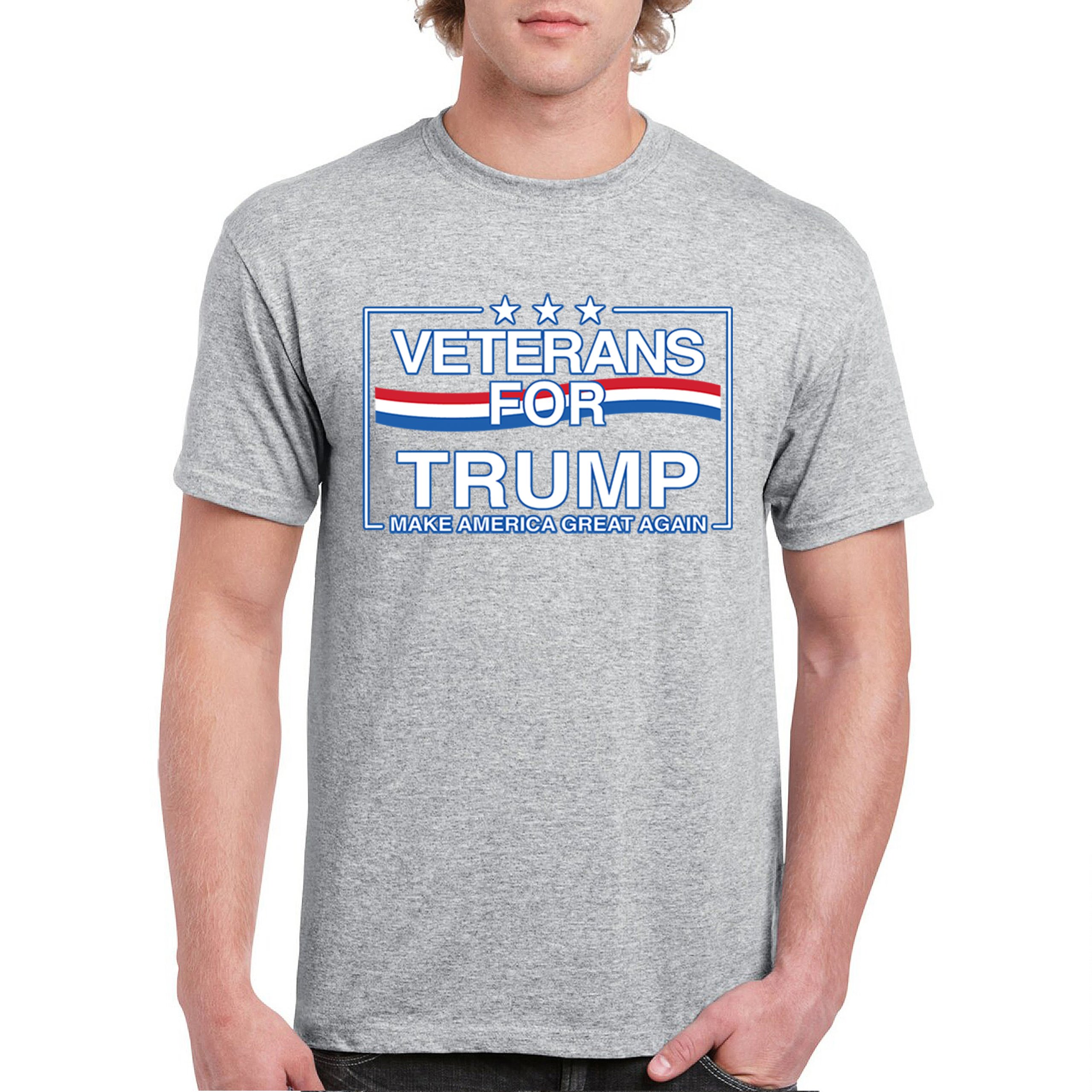 Veterans for Trump Make America Great Again T-shirt MAGA Vote Red Men's Tee - Picture 9 of 113