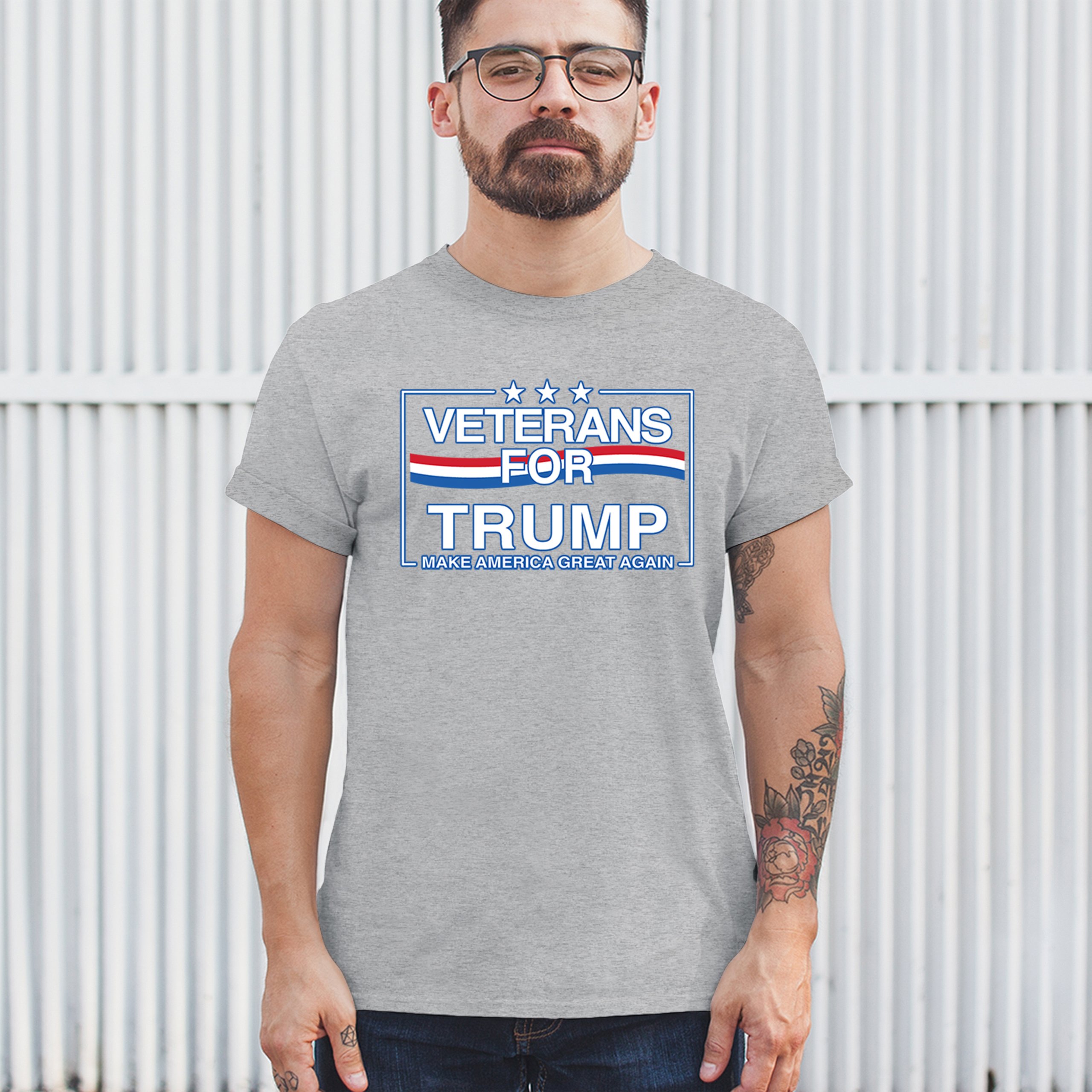 Veterans for Trump Make America Great Again T-shirt MAGA Vote Red Men's Tee - Picture 12 of 113