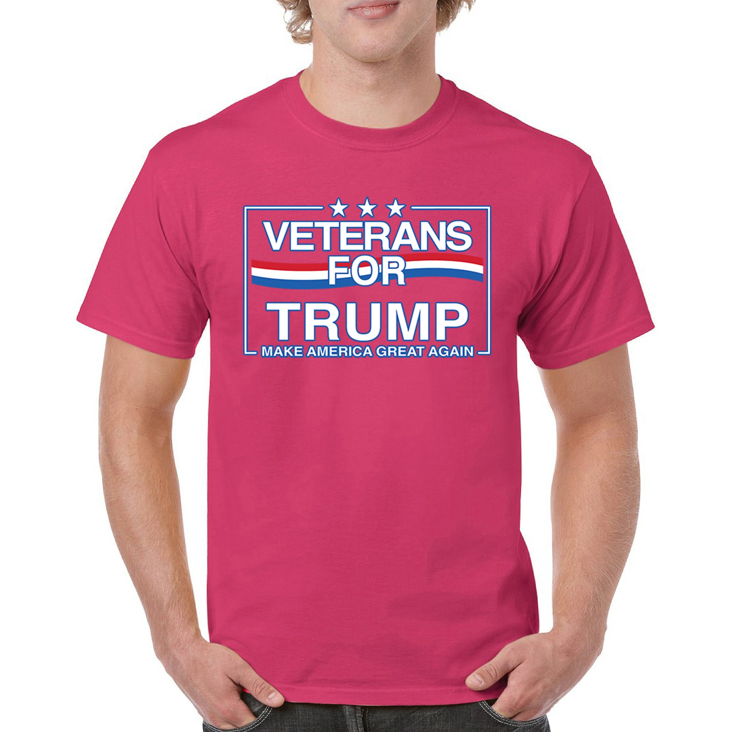 Veterans for Trump Make America Great Again T-shirt MAGA Vote Red Men's Tee - Picture 23 of 113