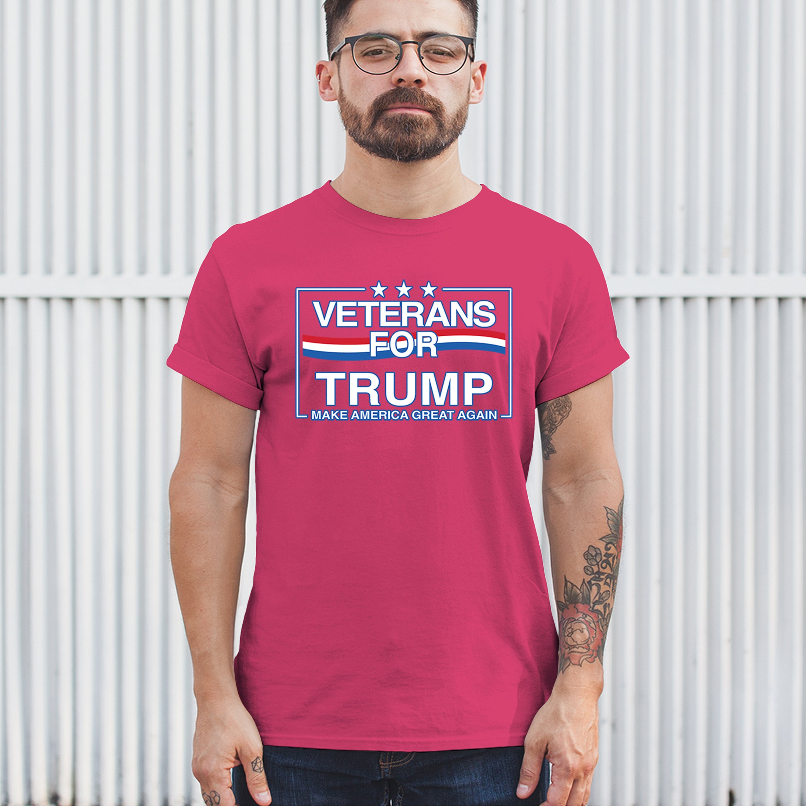 Veterans for Trump Make America Great Again T-shirt MAGA Vote Red Men's Tee - Picture 26 of 113