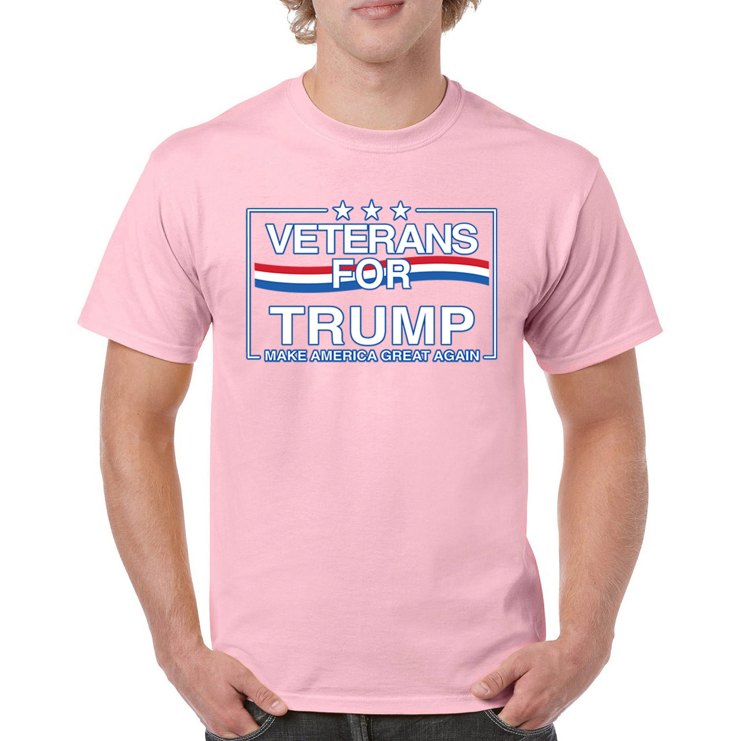 Veterans for Trump Make America Great Again T-shirt MAGA Vote Red Men's Tee - Picture 86 of 113