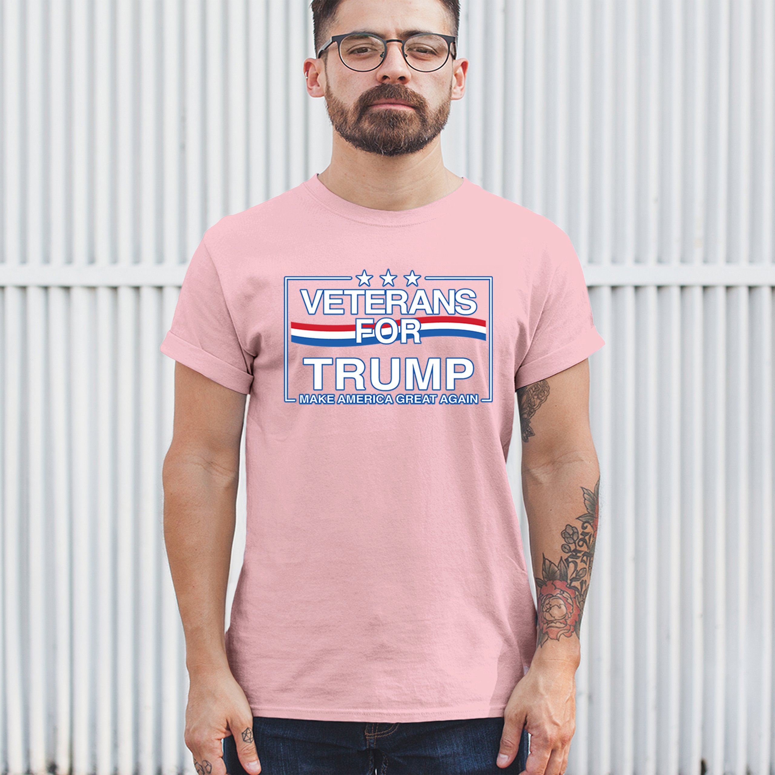 Veterans for Trump Make America Great Again T-shirt MAGA Vote Red Men's Tee - Picture 89 of 113