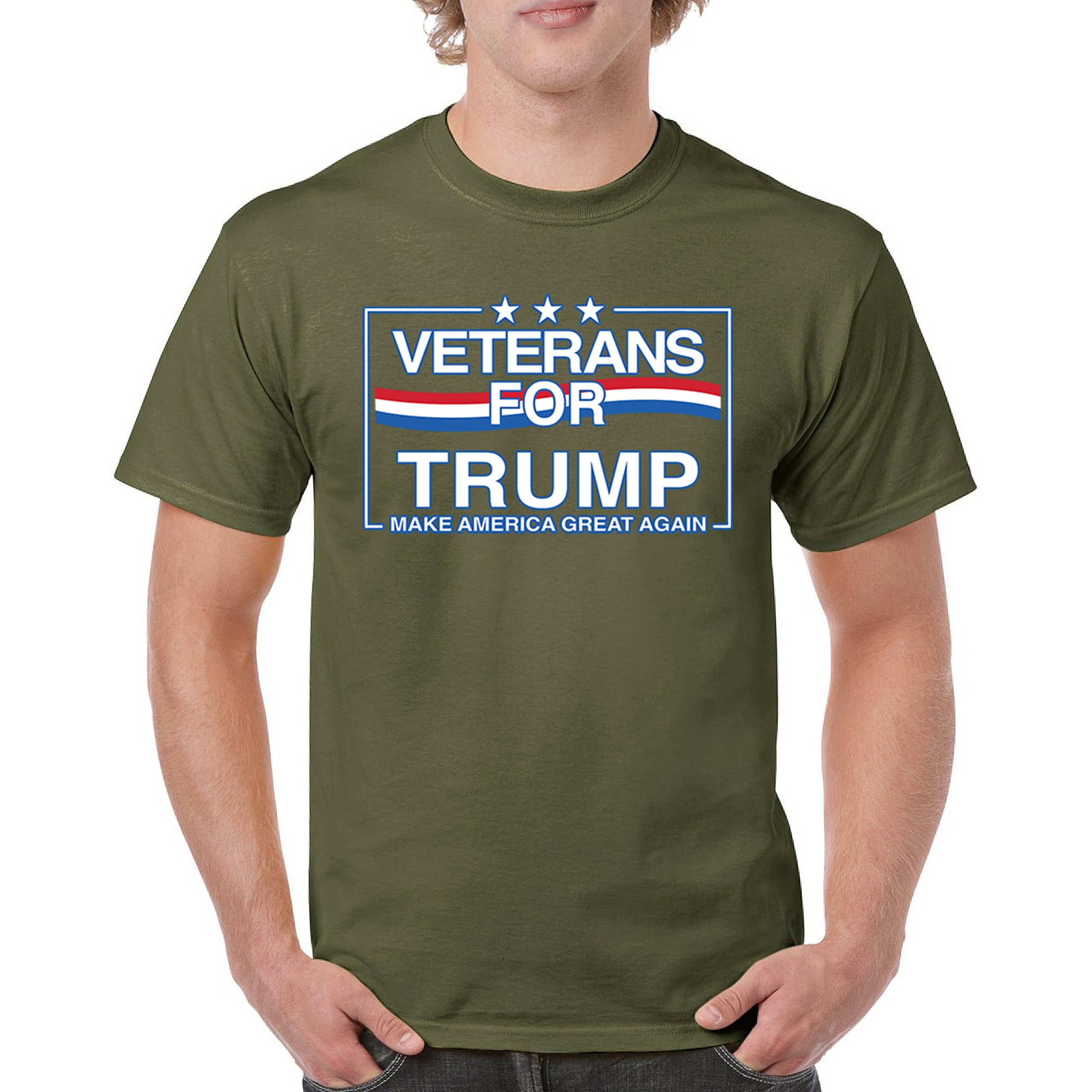 Veterans for Trump Make America Great Again T-shirt MAGA Vote Red Men's Tee - Picture 93 of 113