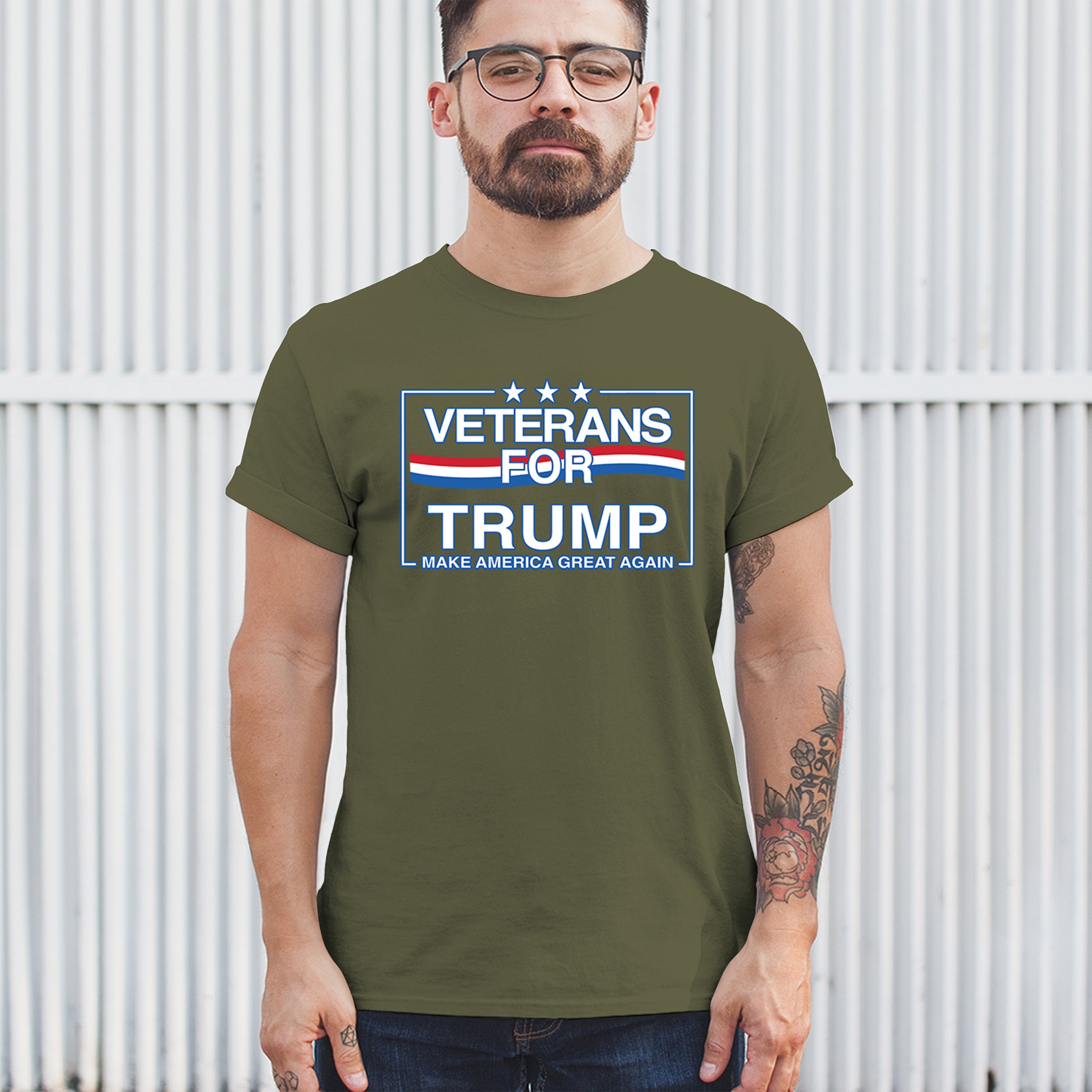 Veterans for Trump Make America Great Again T-shirt MAGA Vote Red Men's Tee - Picture 96 of 113