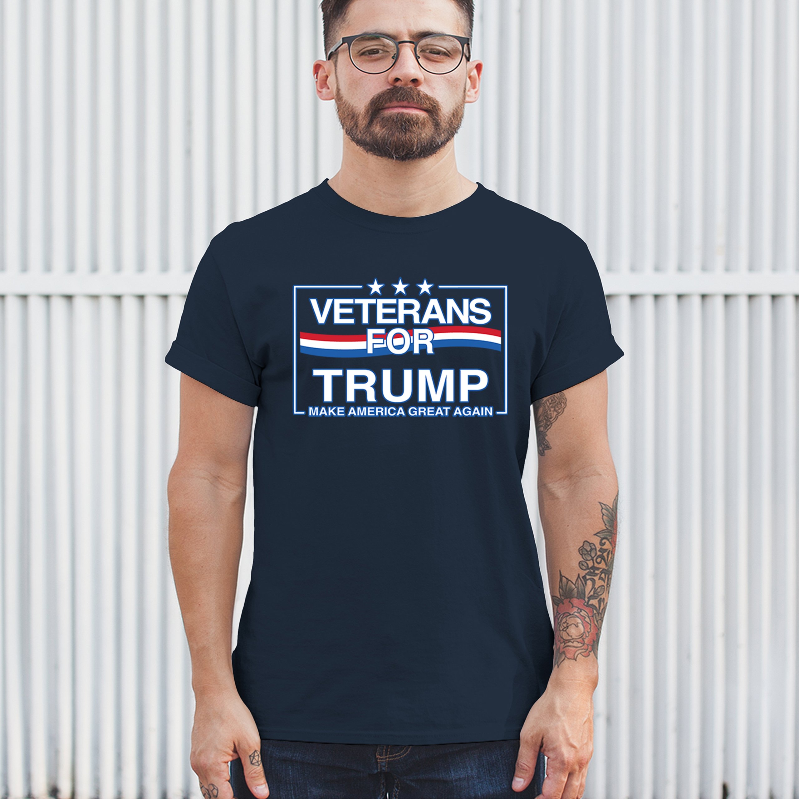 Veterans for Trump Make America Great Again T-shirt MAGA Vote Red Men's Tee - Picture 54 of 113