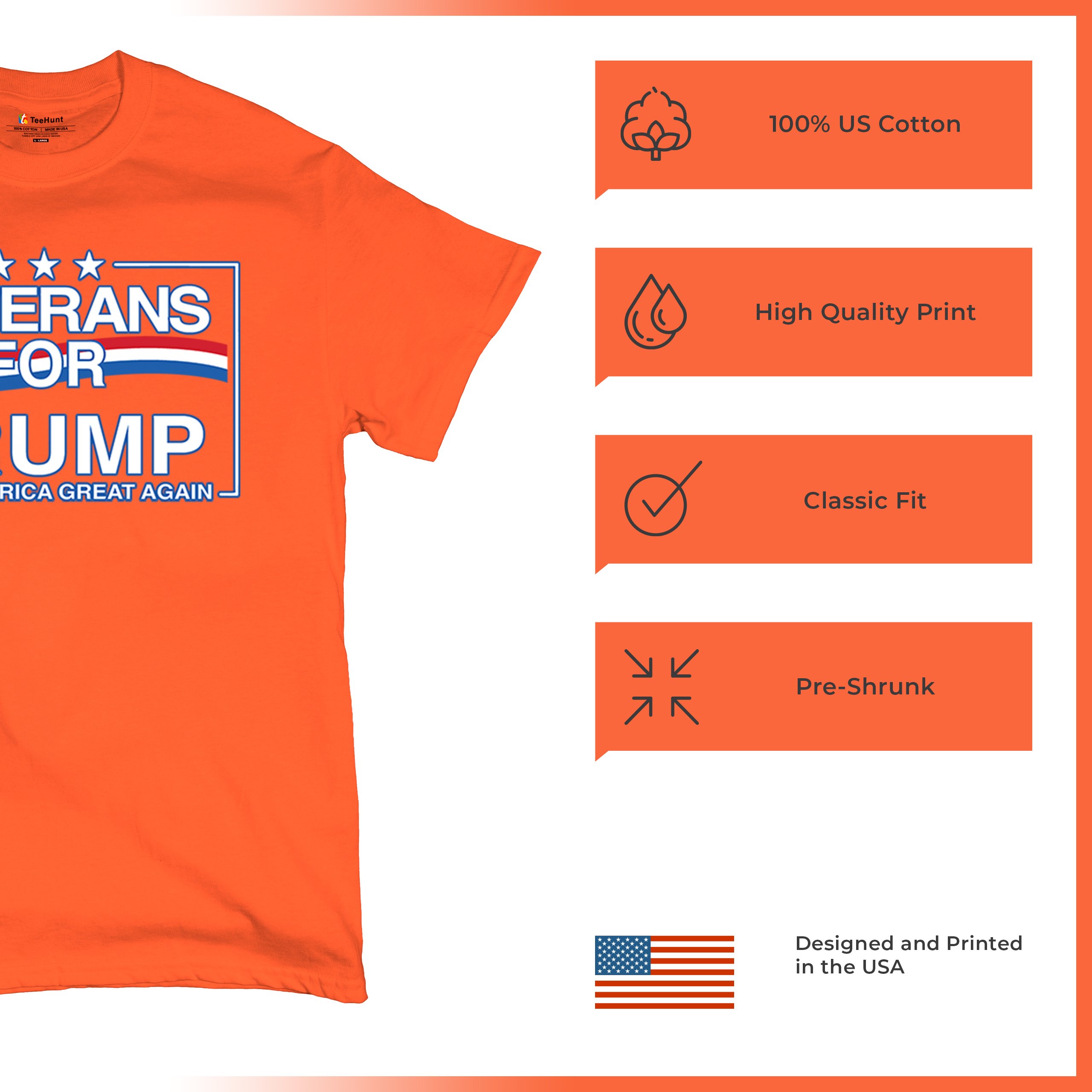 Veterans for Trump Make America Great Again T-shirt MAGA Vote Red Men's Tee - Picture 21 of 113
