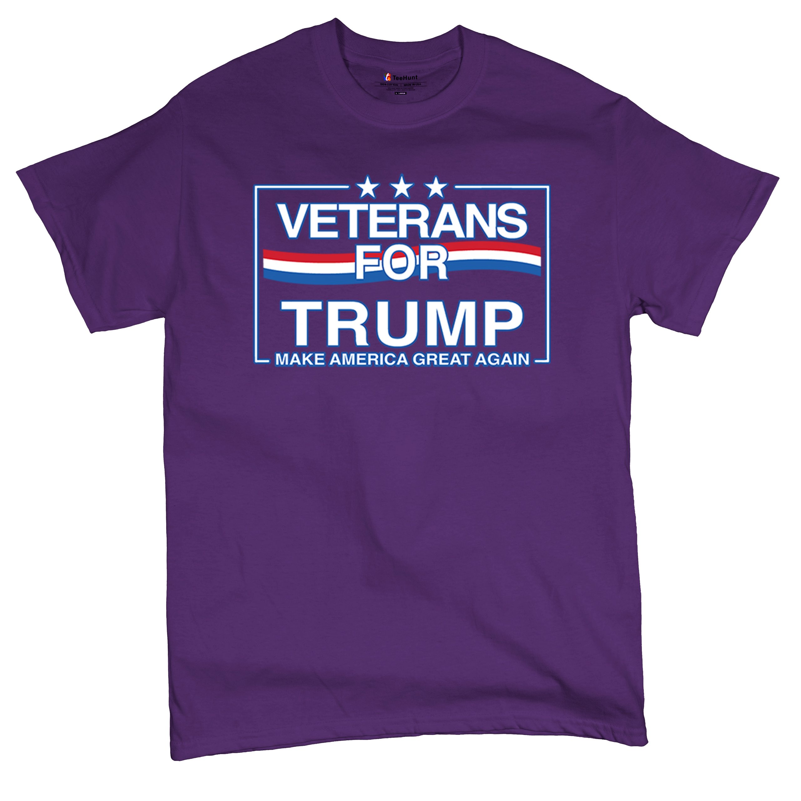 Veterans for Trump Make America Great Again T-shirt MAGA Vote Red Men's Tee - Picture 34 of 113