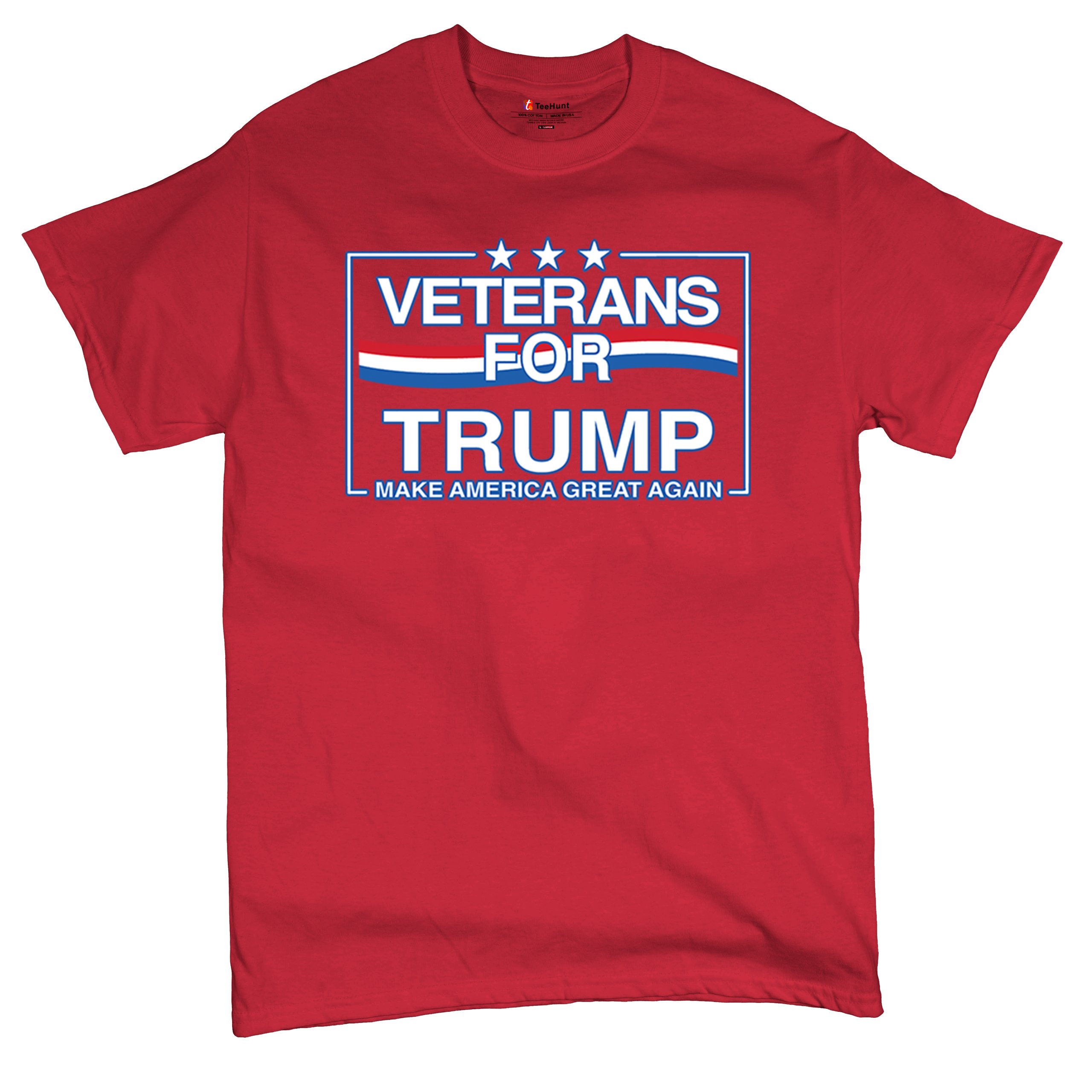 Veterans for Trump Make America Great Again T-shirt MAGA Vote Red Men's Tee - Picture 41 of 113