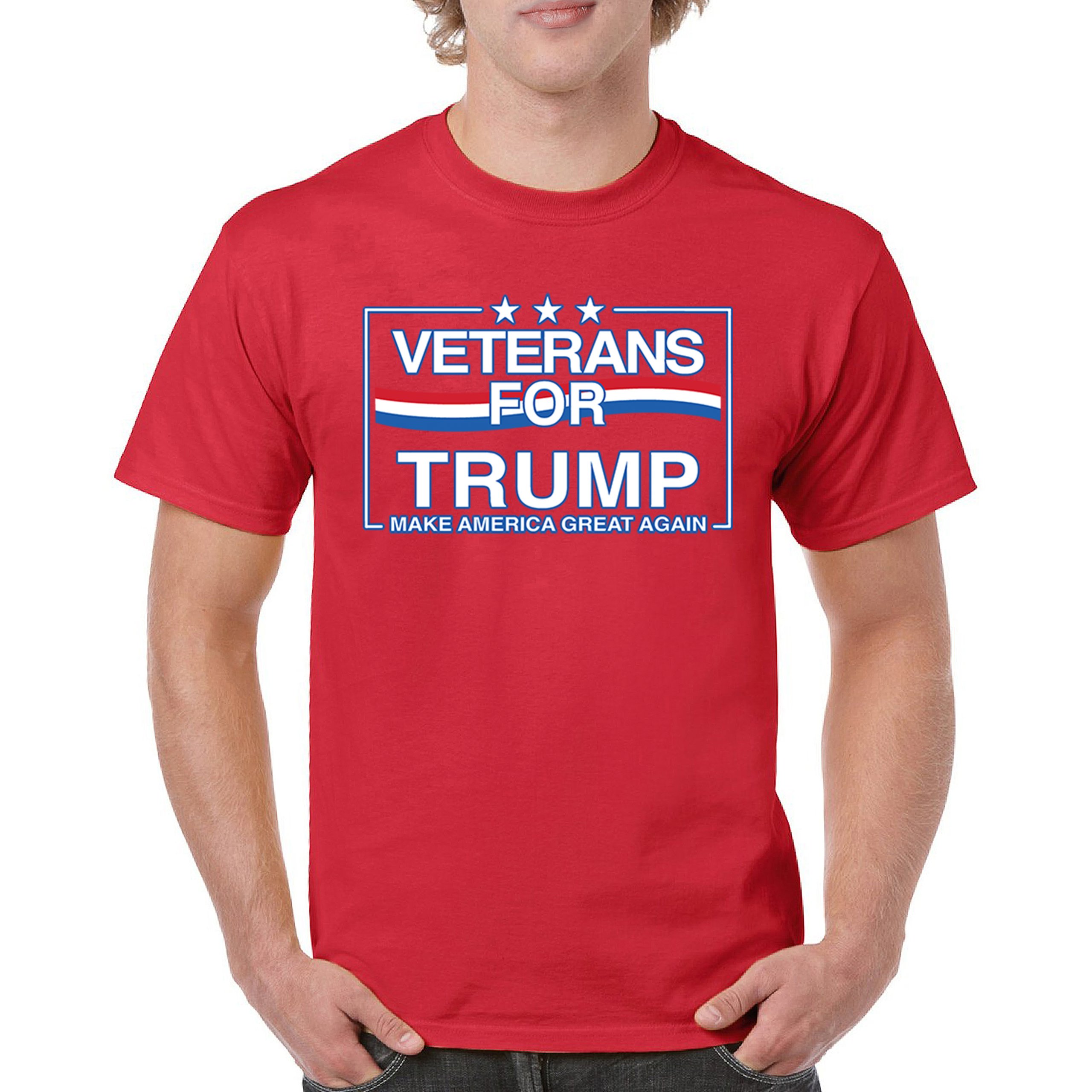Veterans for Trump Make America Great Again T-shirt MAGA Vote Red Men's Tee - Picture 37 of 113