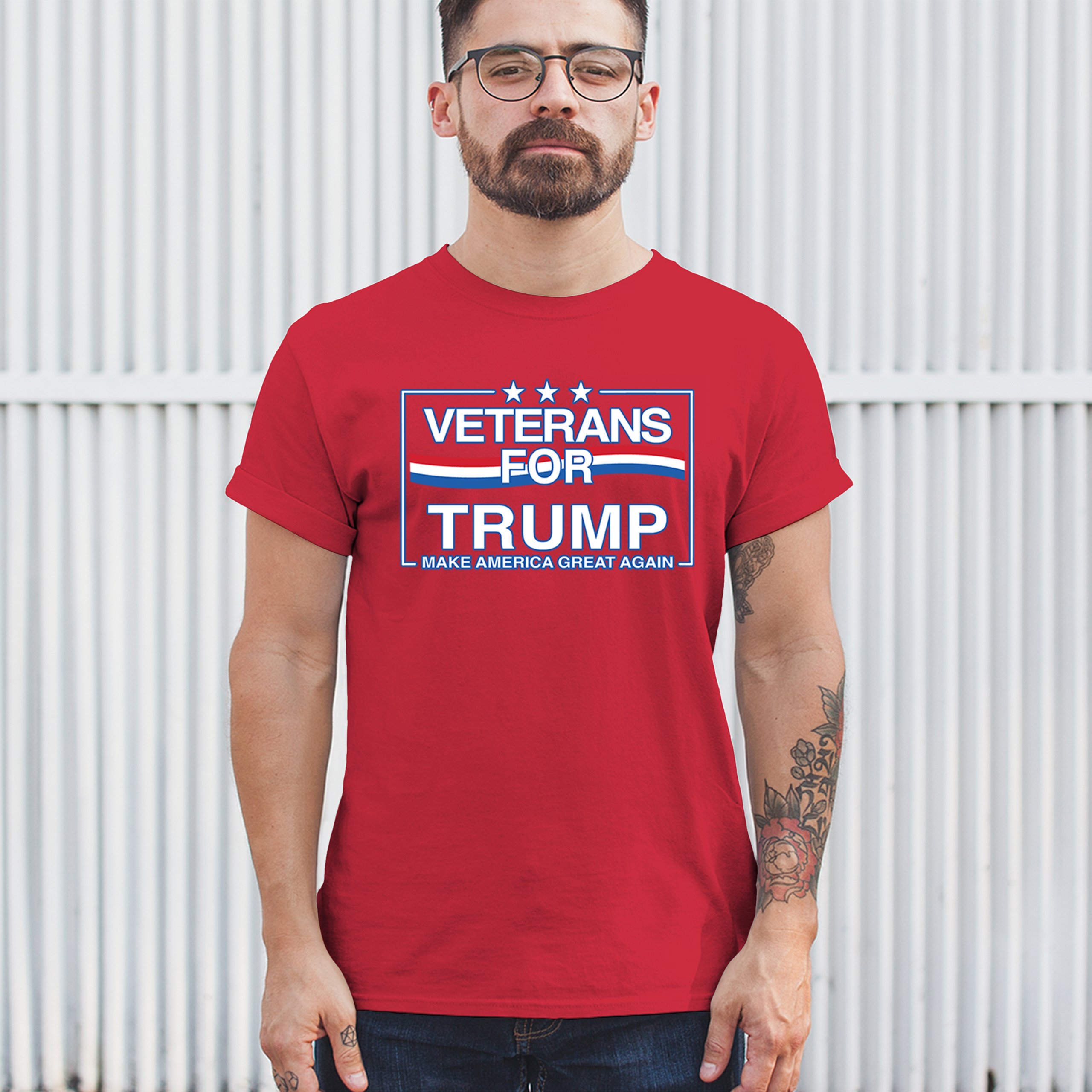 Veterans for Trump Make America Great Again T-shirt MAGA Vote Red Men's Tee - Picture 40 of 113