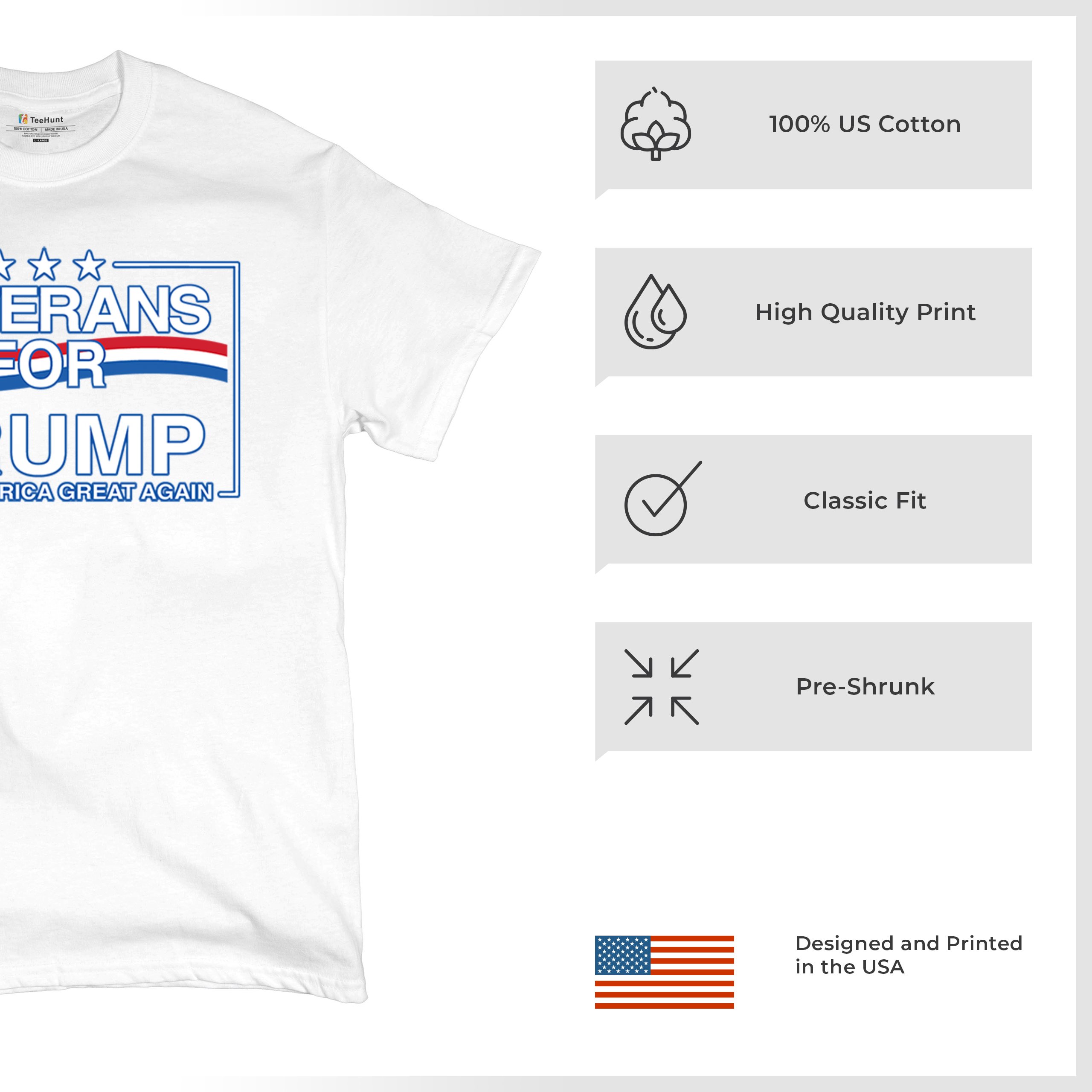 Veterans for Trump Make America Great Again T-shirt MAGA Vote Red Men's Tee - Picture 49 of 113