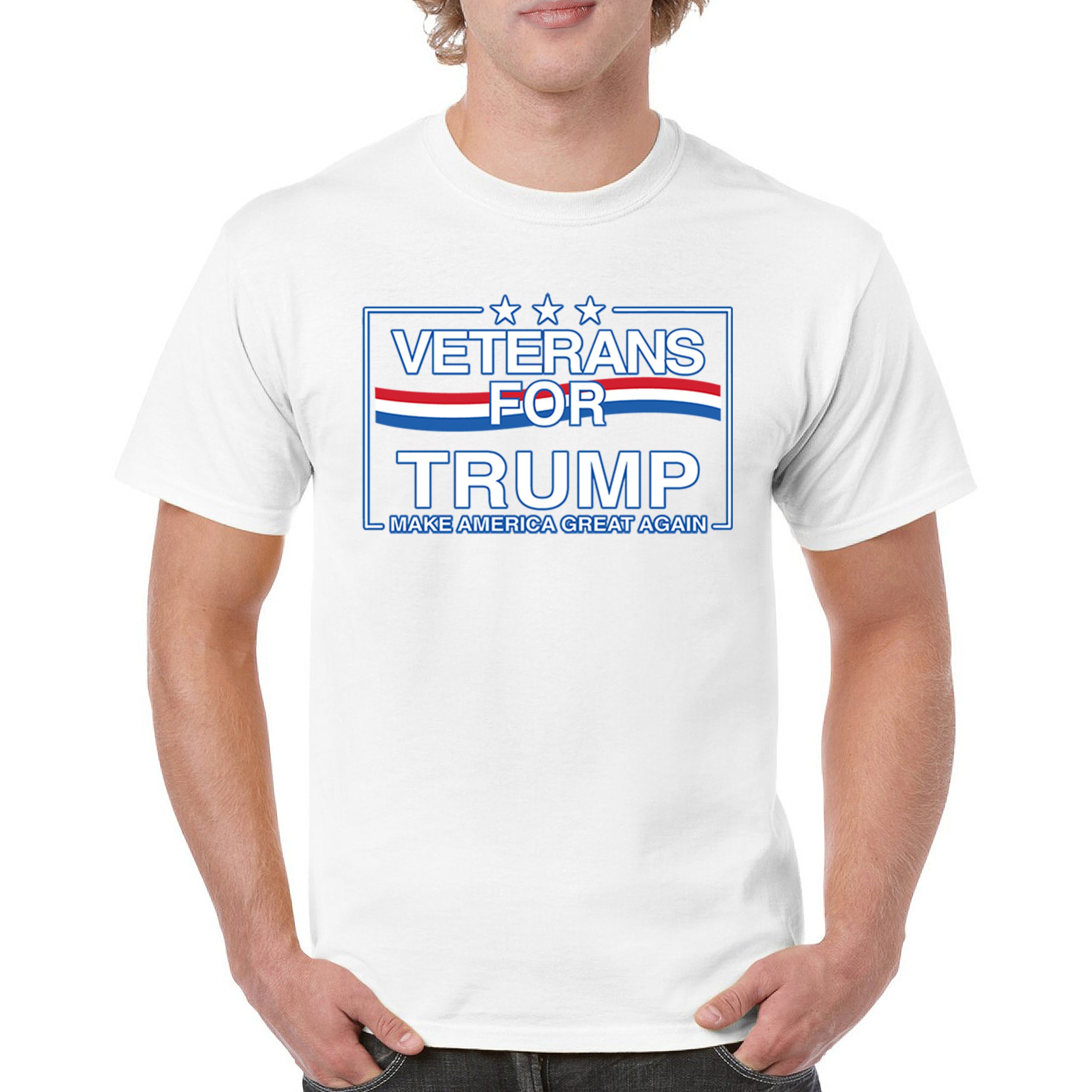 Veterans for Trump Make America Great Again T-shirt MAGA Vote Red Men's Tee - Picture 44 of 113