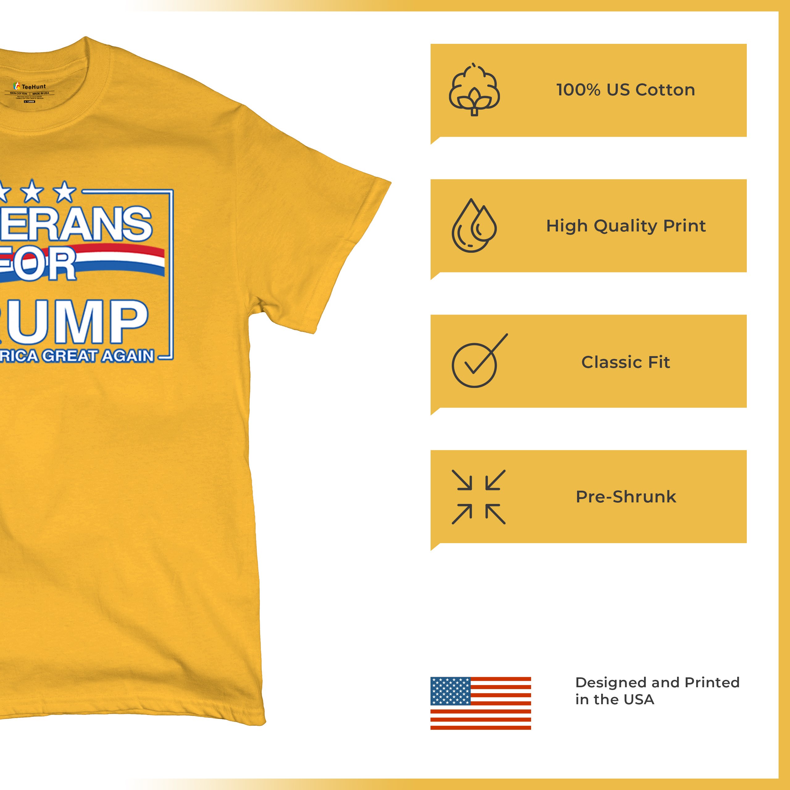Veterans for Trump Make America Great Again T-shirt MAGA Vote Red Men's Tee - Picture 112 of 113