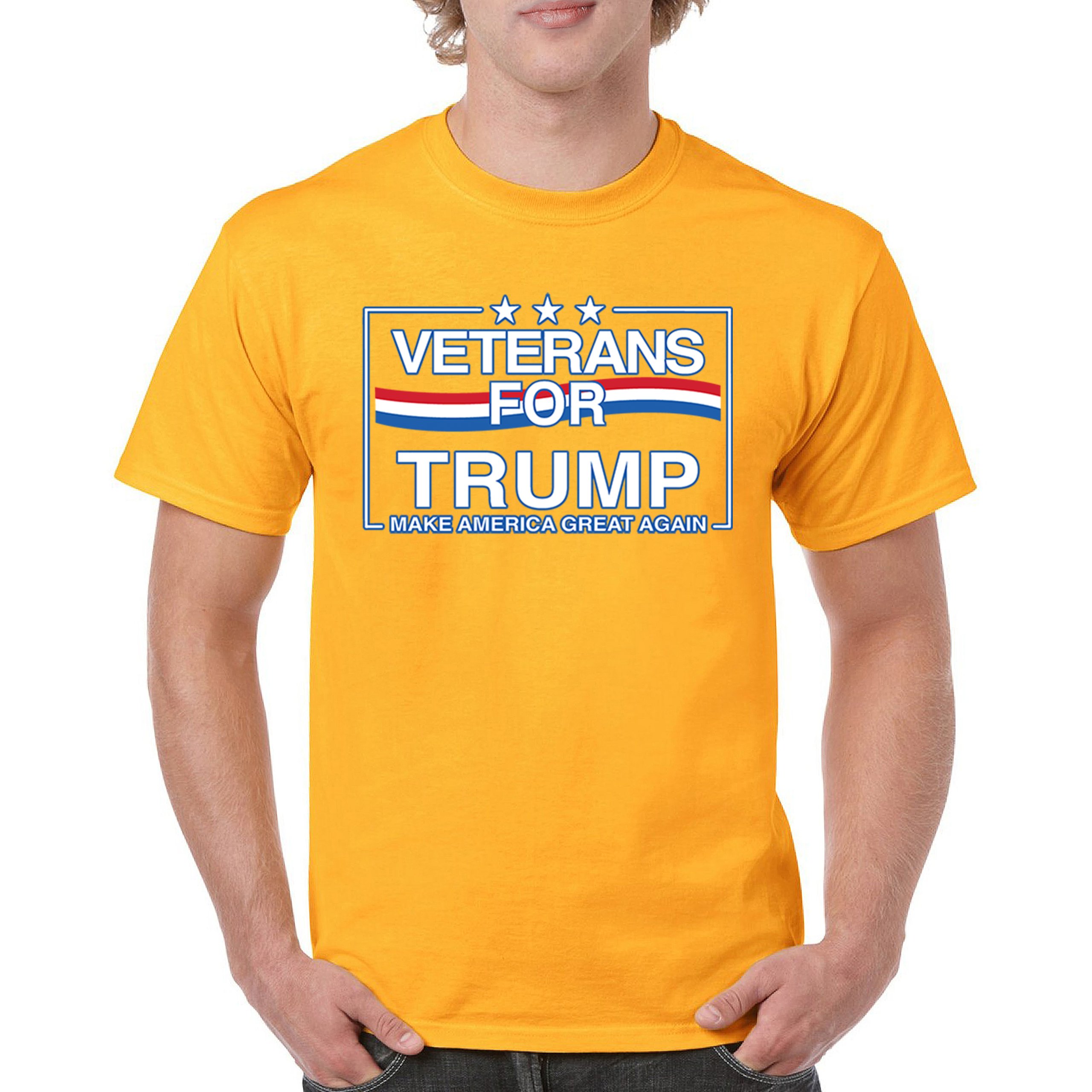 Veterans for Trump Make America Great Again T-shirt MAGA Vote Red Men's Tee - Picture 107 of 113