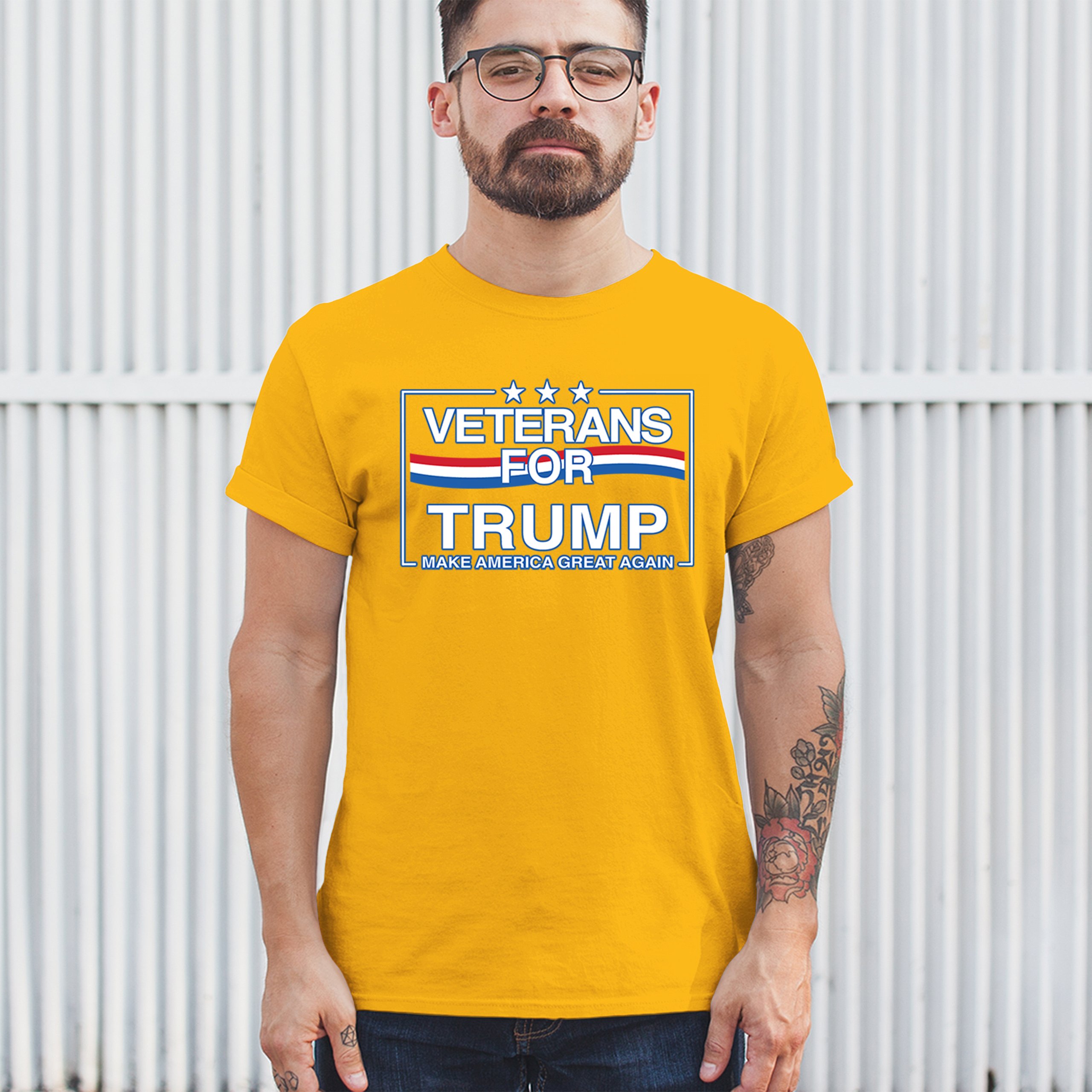 Veterans for Trump Make America Great Again T-shirt MAGA Vote Red Men's Tee - Picture 110 of 113