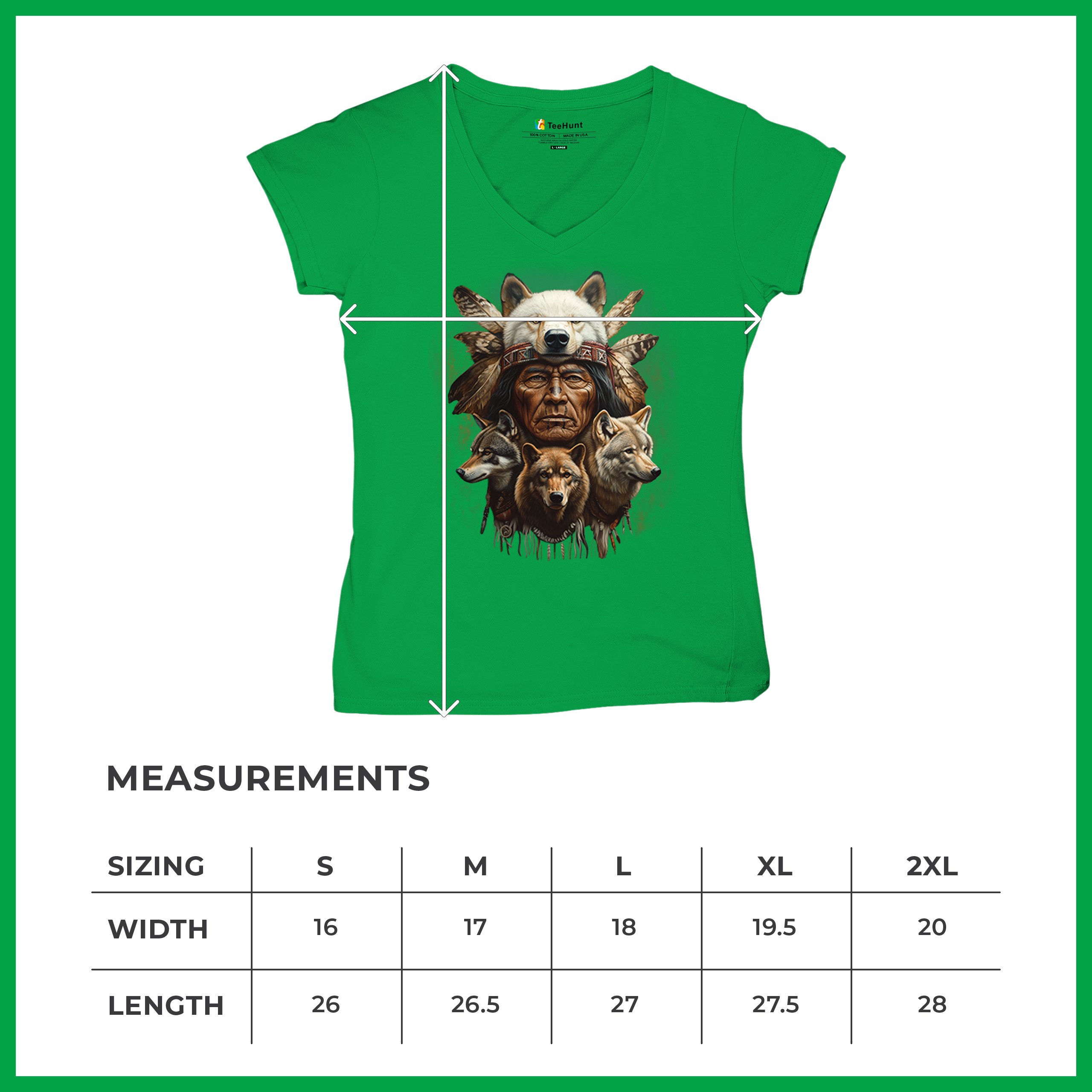 Native American Wolf Chief Women's V-Neck T-shirt Headdress Warrior Totem Tee - Picture 50 of 71