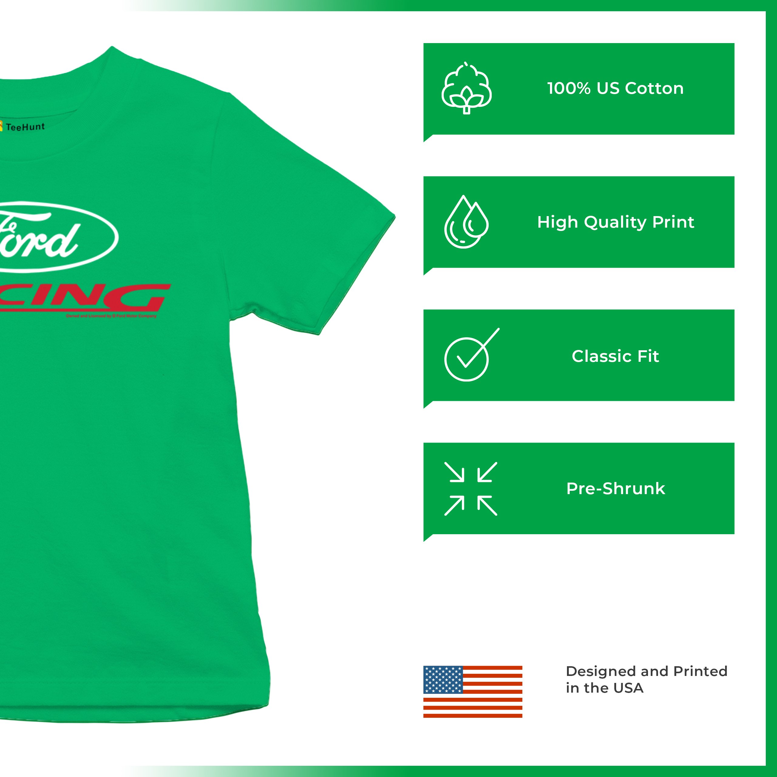 Ford Racing Youth T-shirt American Muscle Car Performance Mustang GT Kids - Picture 21 of 36