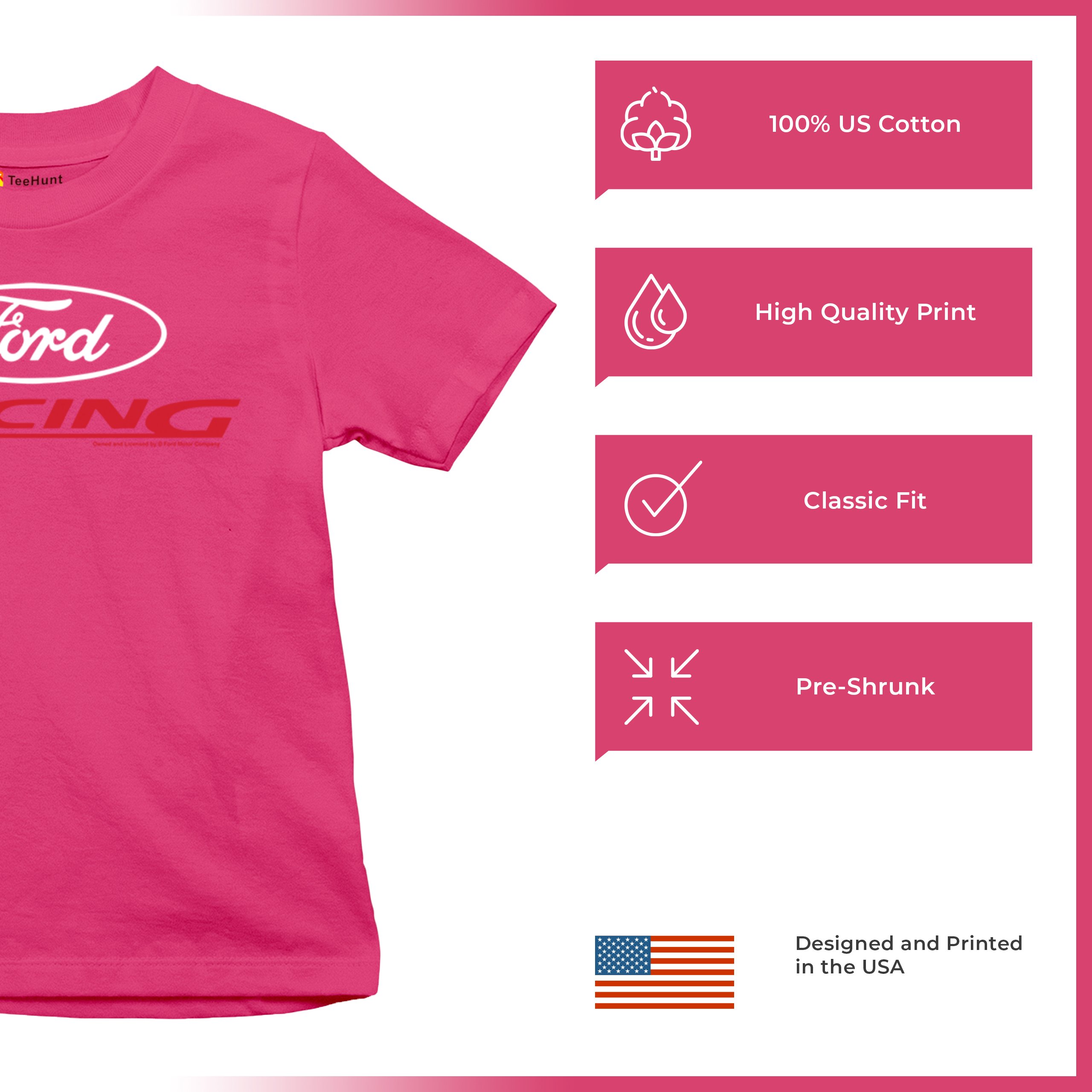Ford Racing Youth T-shirt American Muscle Car Performance Mustang GT Kids - Picture 35 of 36