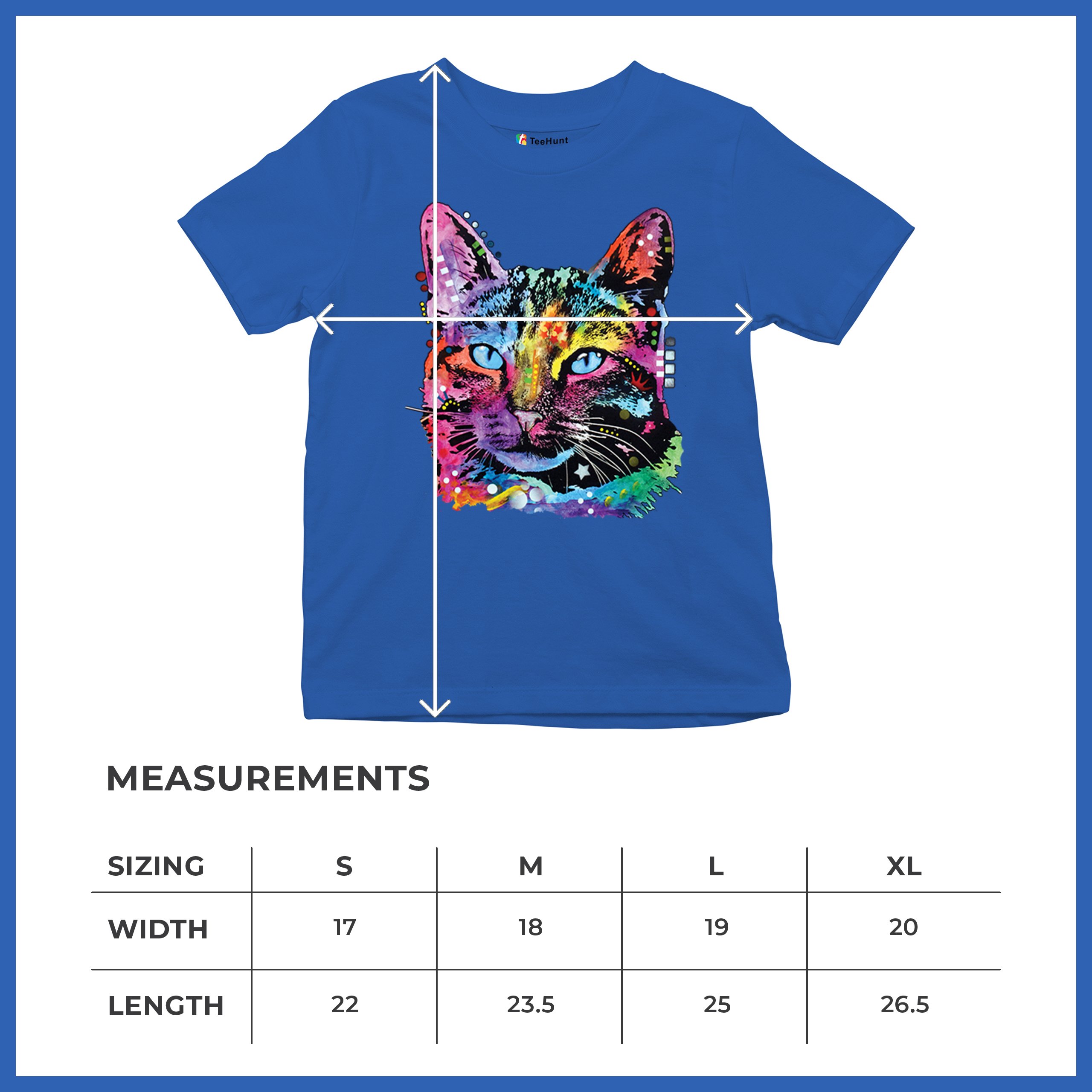 Dean Russo Thoughtful Cat Youth T-shirt Colorful Pet Kitten Eyes Meow Kids - Picture 43 of 50