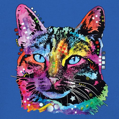 Dean Russo Thoughtful Cat Youth T-shirt Colorful Pet Kitten Eyes Meow Kids - Picture 39 of 50